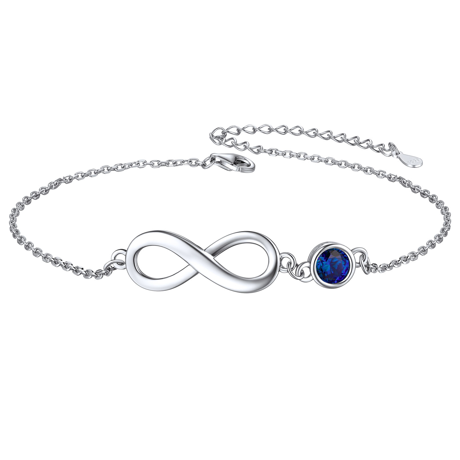 Simple Dainty Infinity Birthstone Anklet