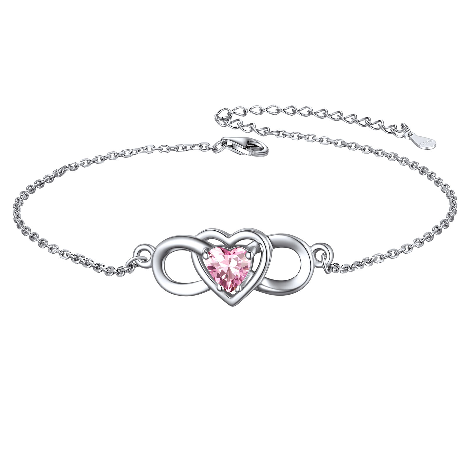 Infinity Heart Birthstone Anklet 