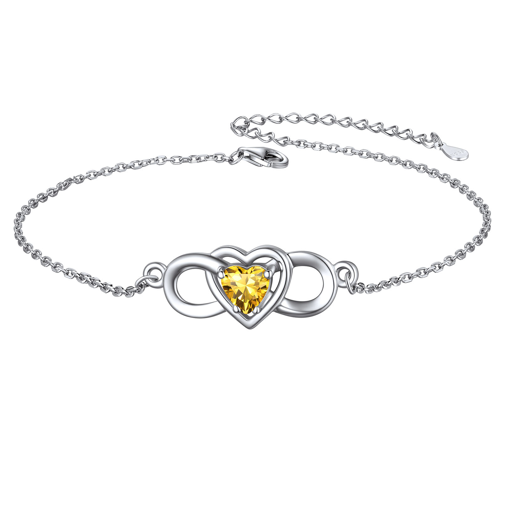 Infinity Heart Birthstone Anklet 