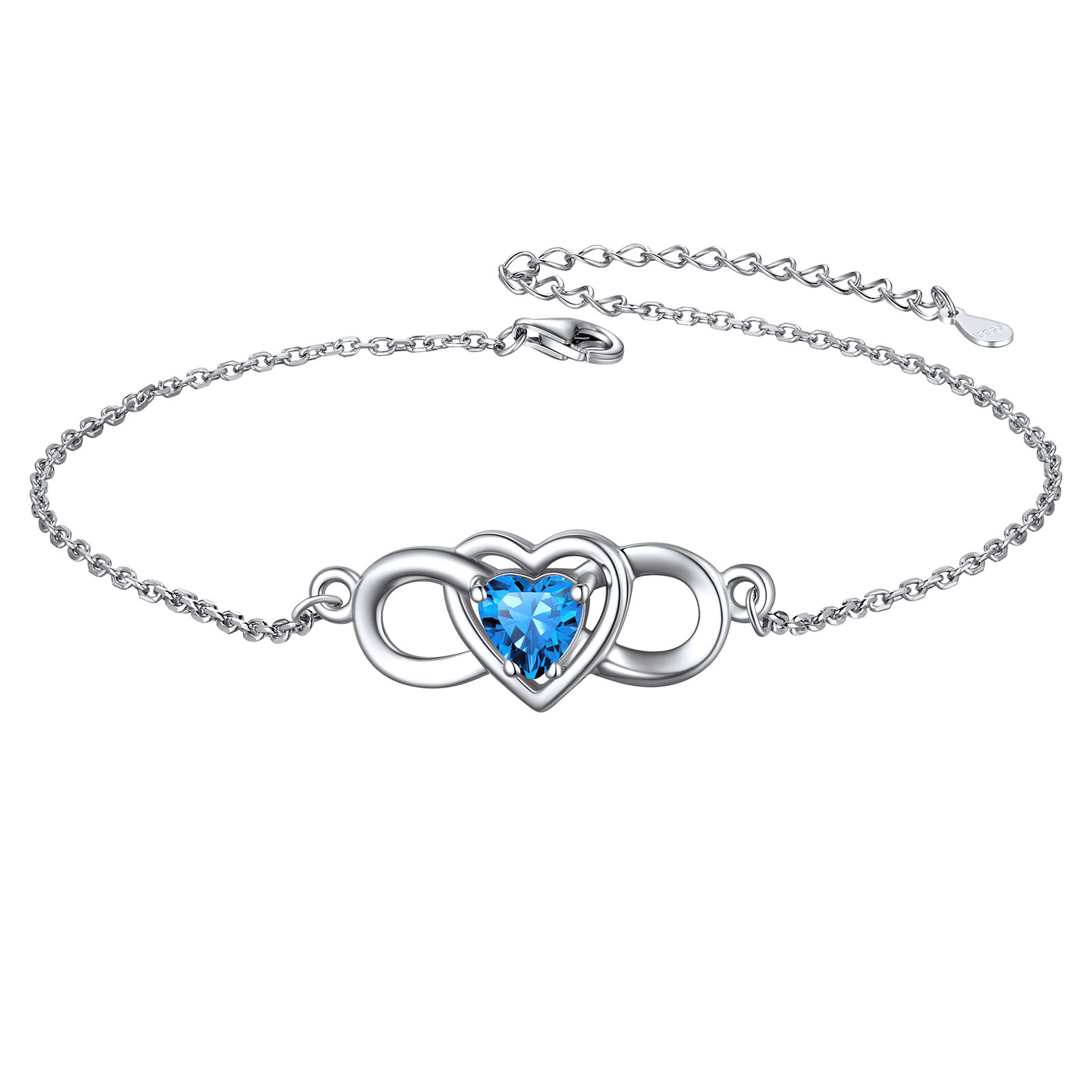 Infinity Heart Birthstone Anklet 
