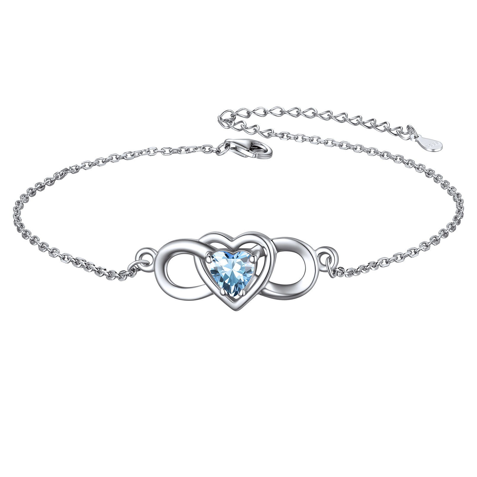 Infinity Heart Birthstone Anklet 