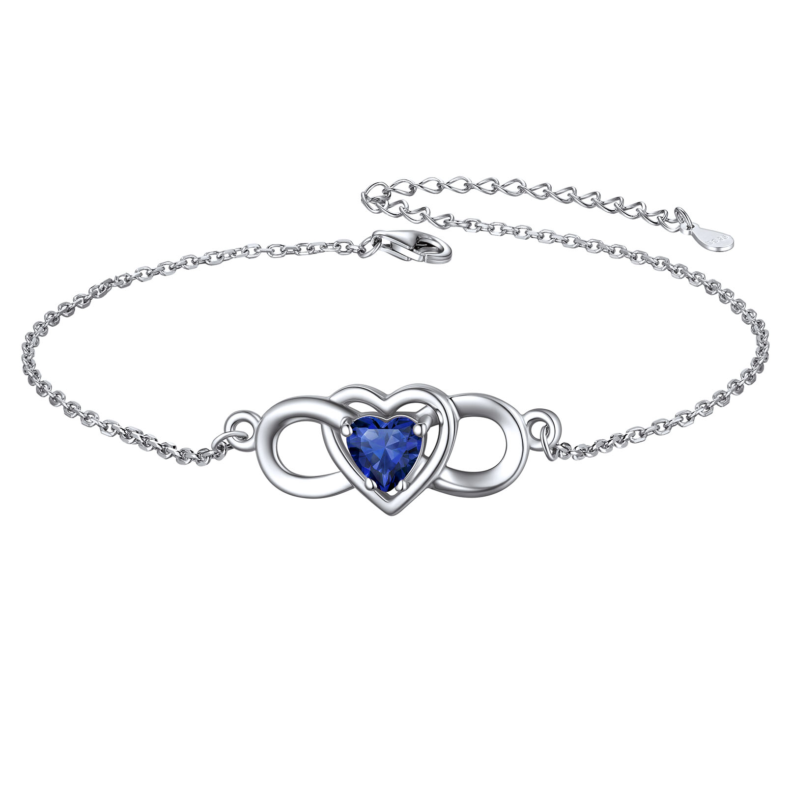 Infinity Heart Birthstone Anklet 