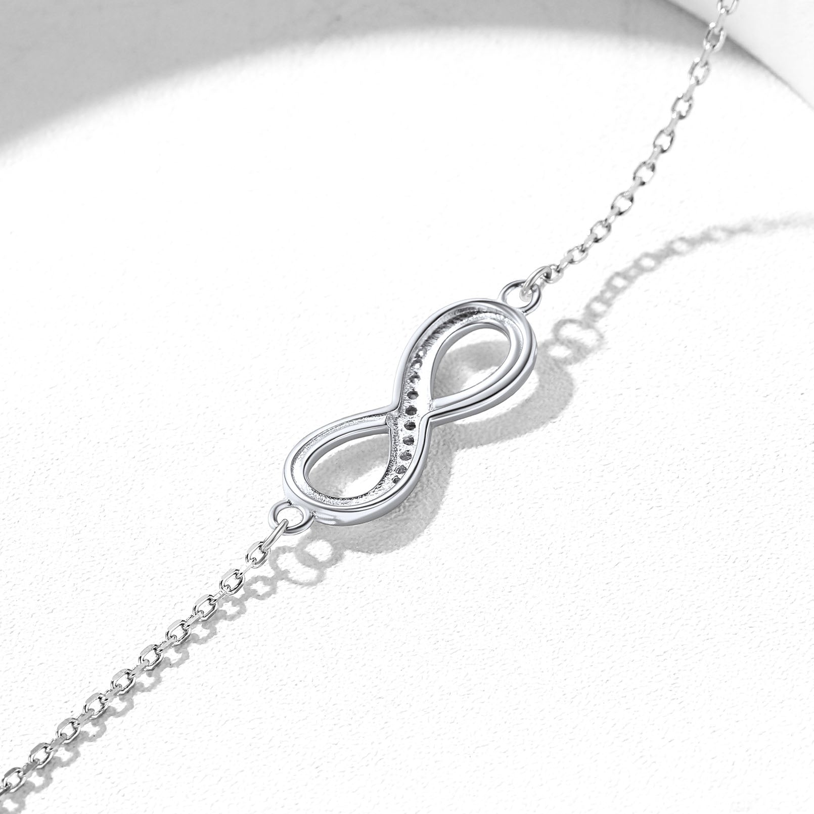 S925 Silver Infinity Anklet 22cm Beach Gift for Women