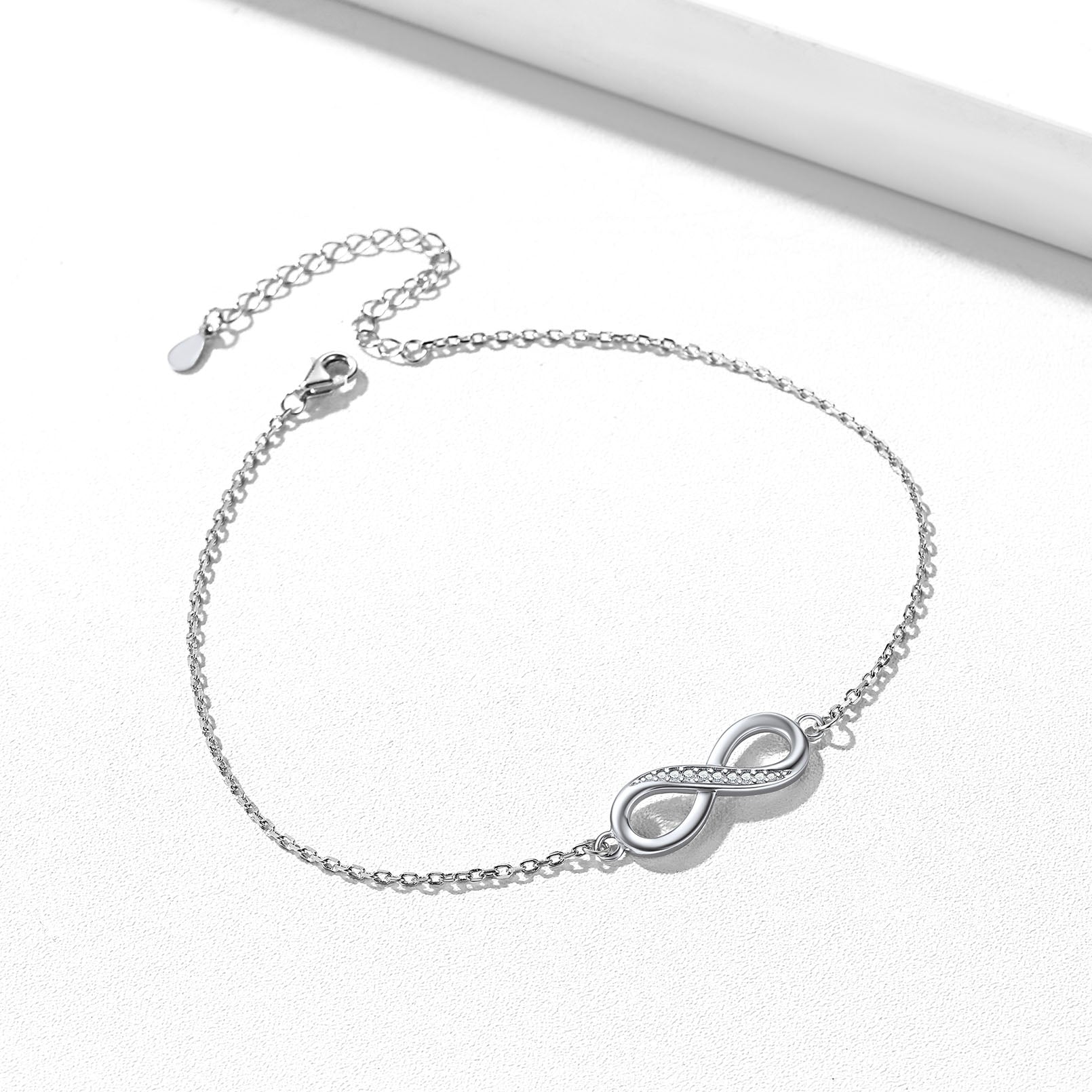 S925 Silver Infinity Anklet 22cm Beach Gift for Women