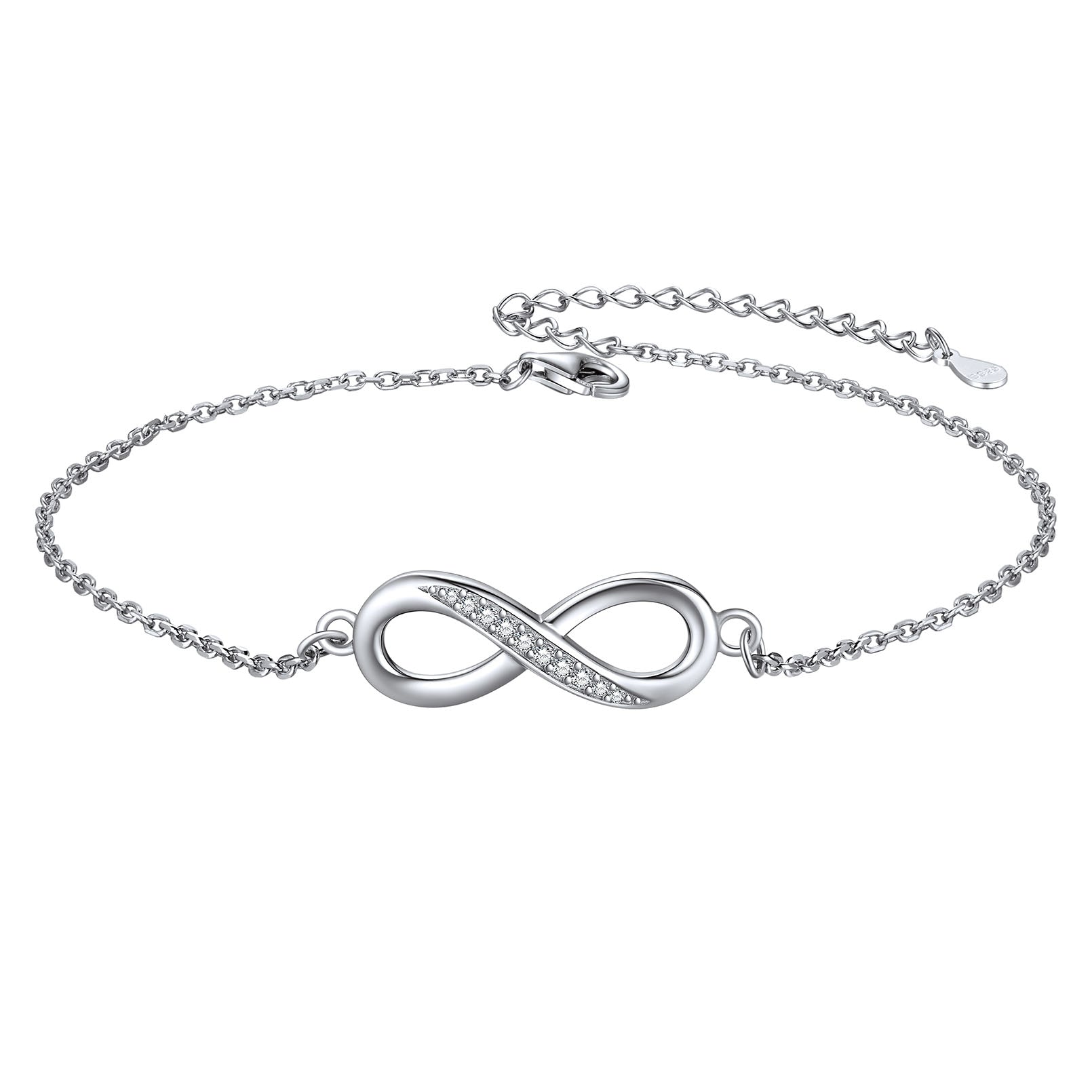 S925 Silver Infinity Anklet 22cm Beach Gift for Women