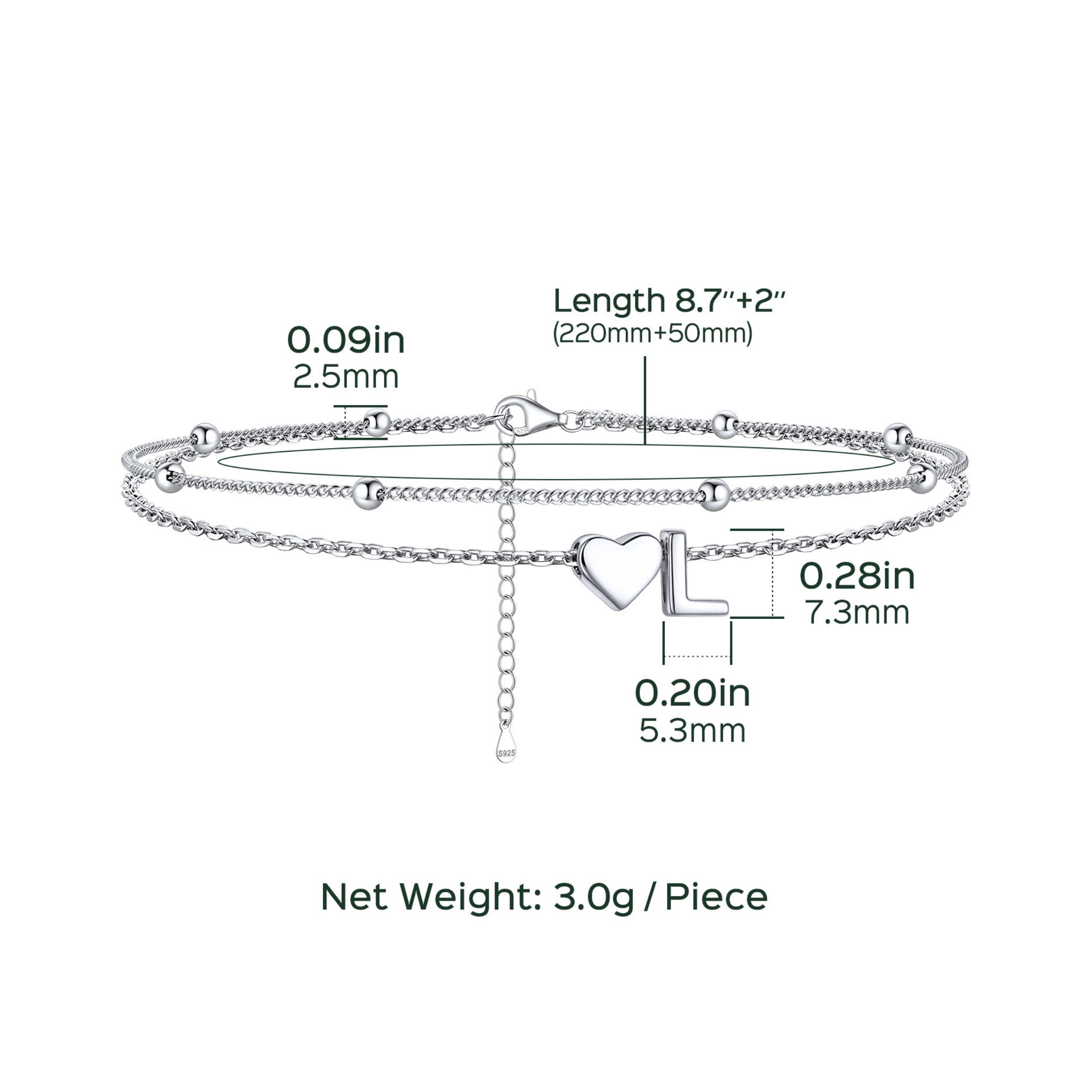 Heart Anklet With Letter