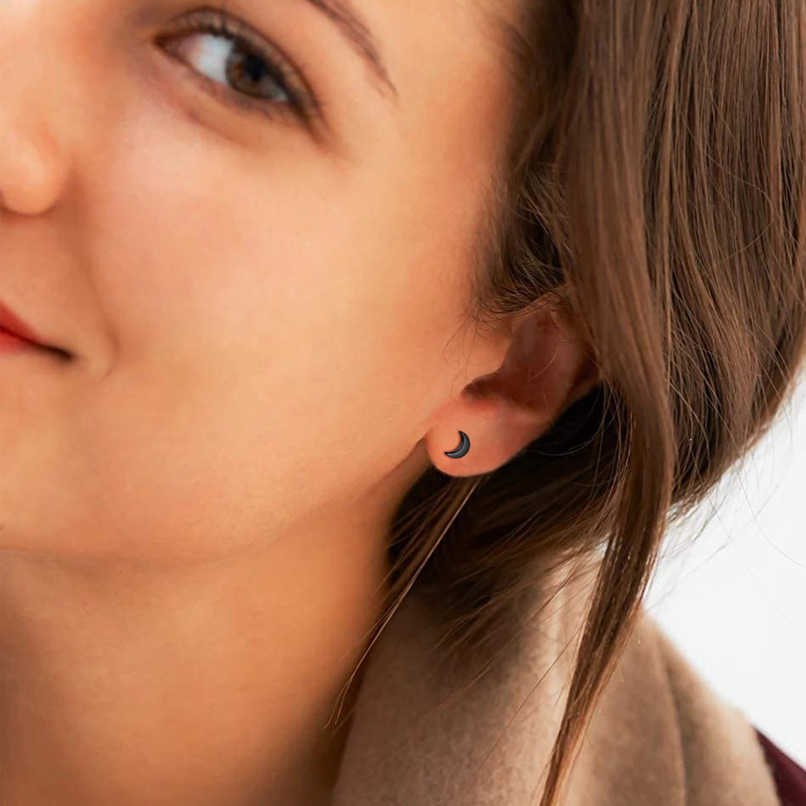 Moon Studs Earrings for Women