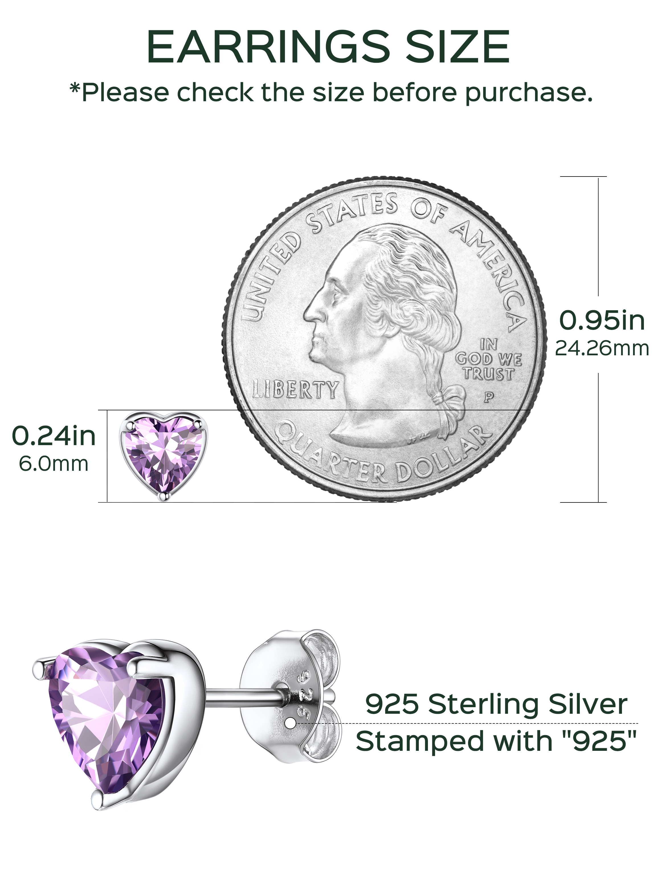 Heart Birthstone Halo Stud Earrings for women, june birthstone, Alexandrite Jewelry, Gemini Birthstone, Cancer Birthstone, birthstone jewelry, gift idea