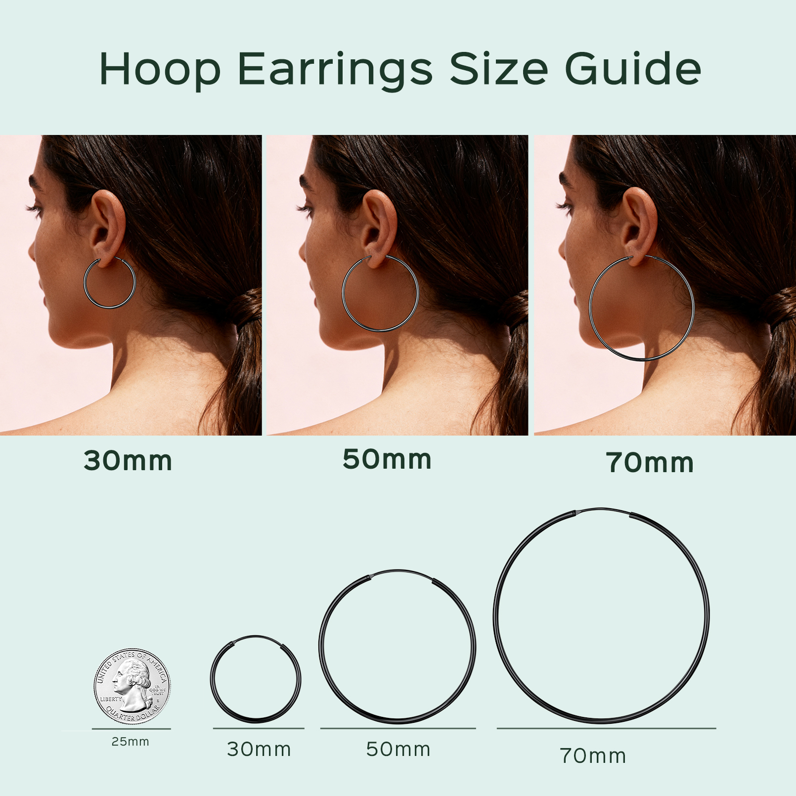 Lightweight Endless Hoop Earring in Different Size
