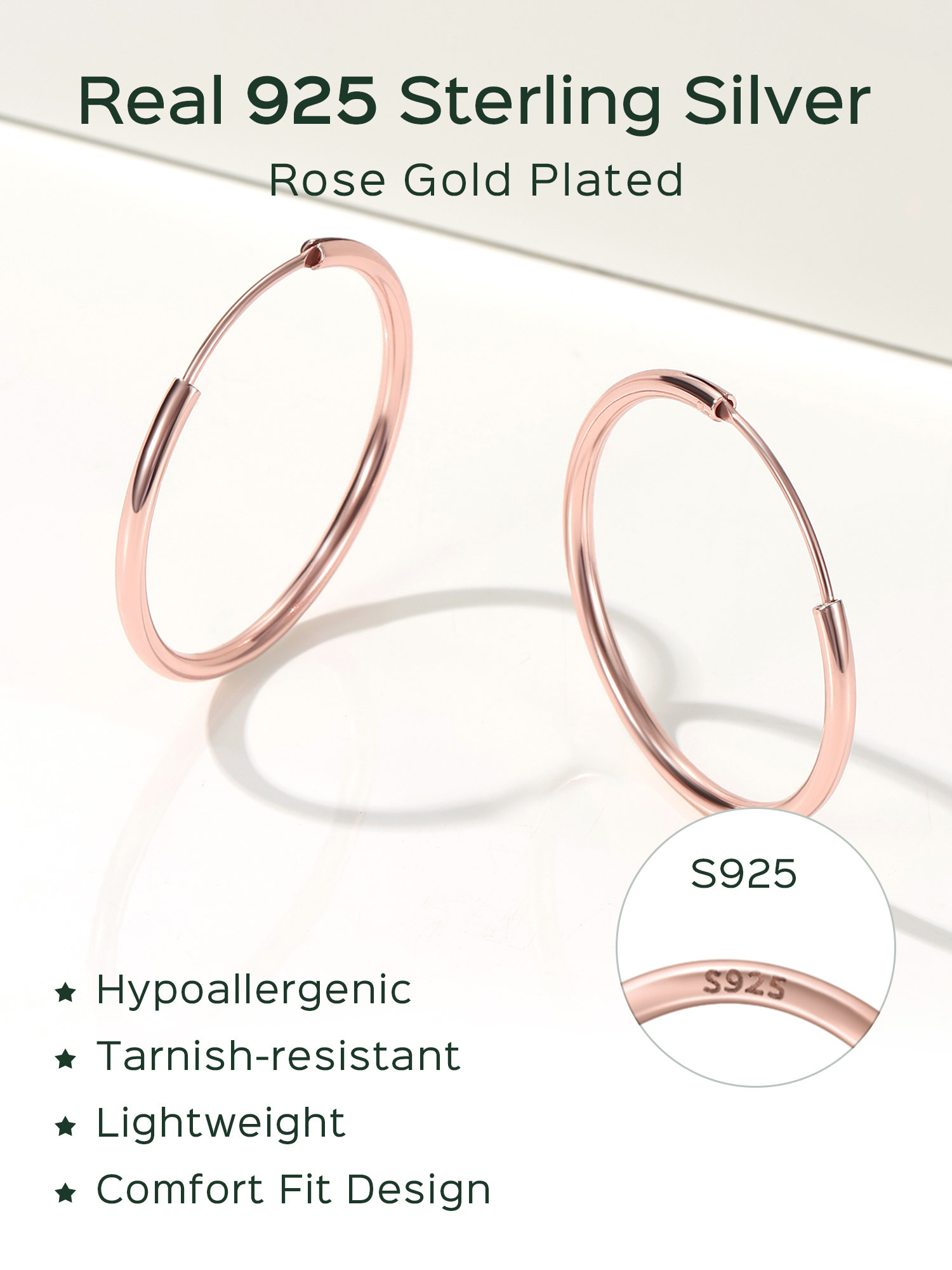 Sterling Silver Lightweight Endless Hoop Earring