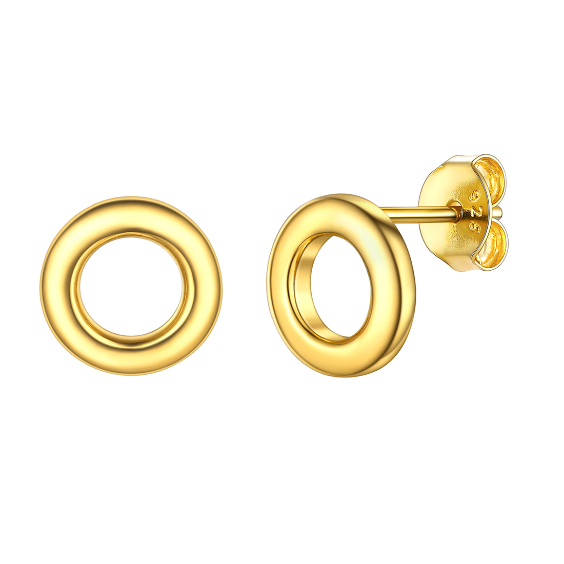 Gold Dainty Simple Circle Stud Earrings