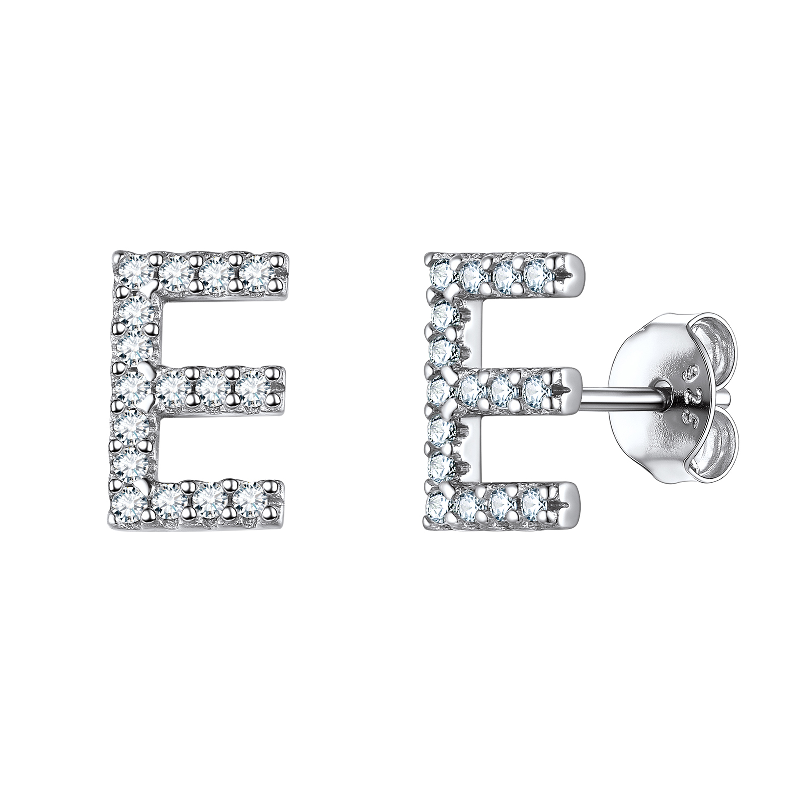 Cubic Zirconia Initial Stud Earrings