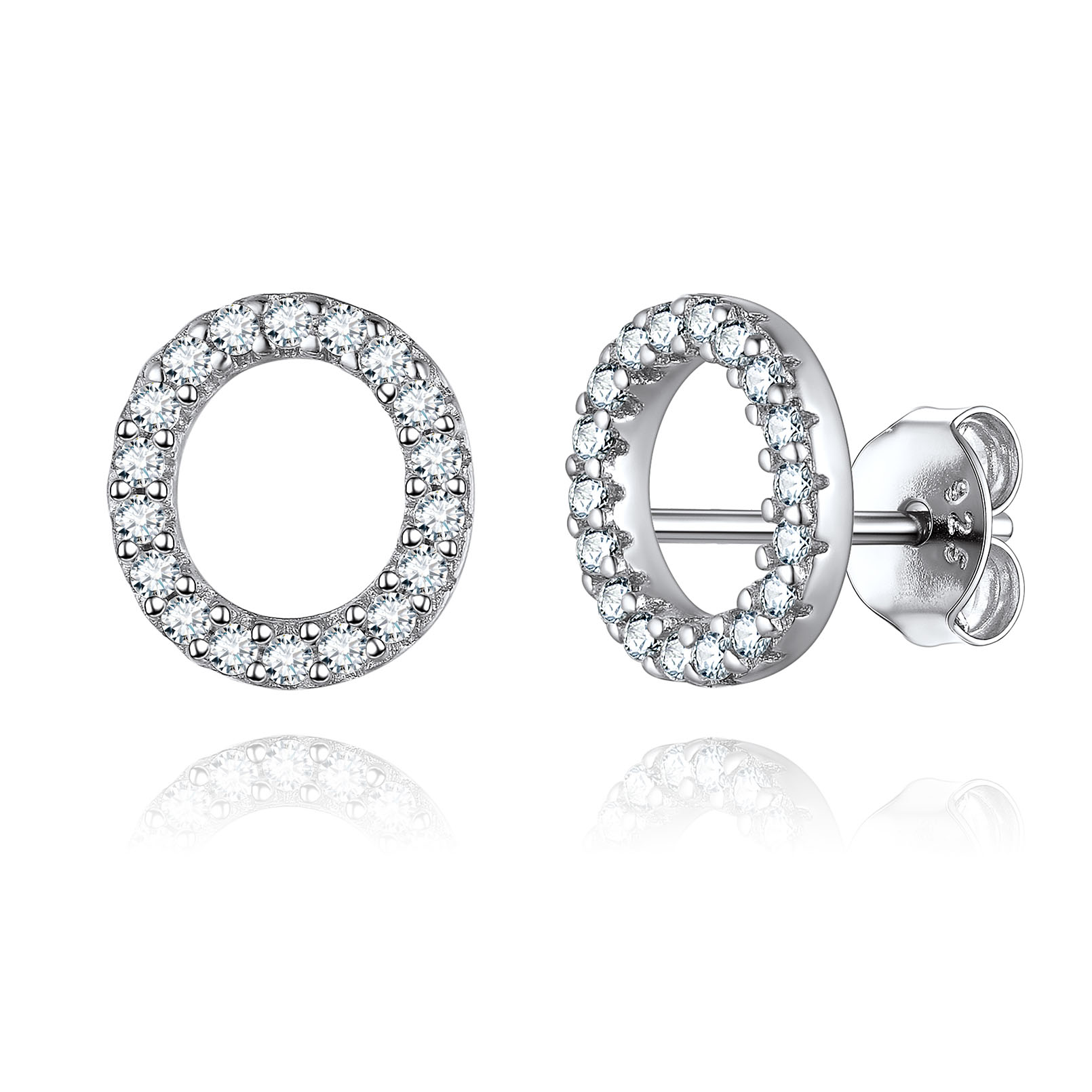 Cubic Zirconia Initial Stud Earrings