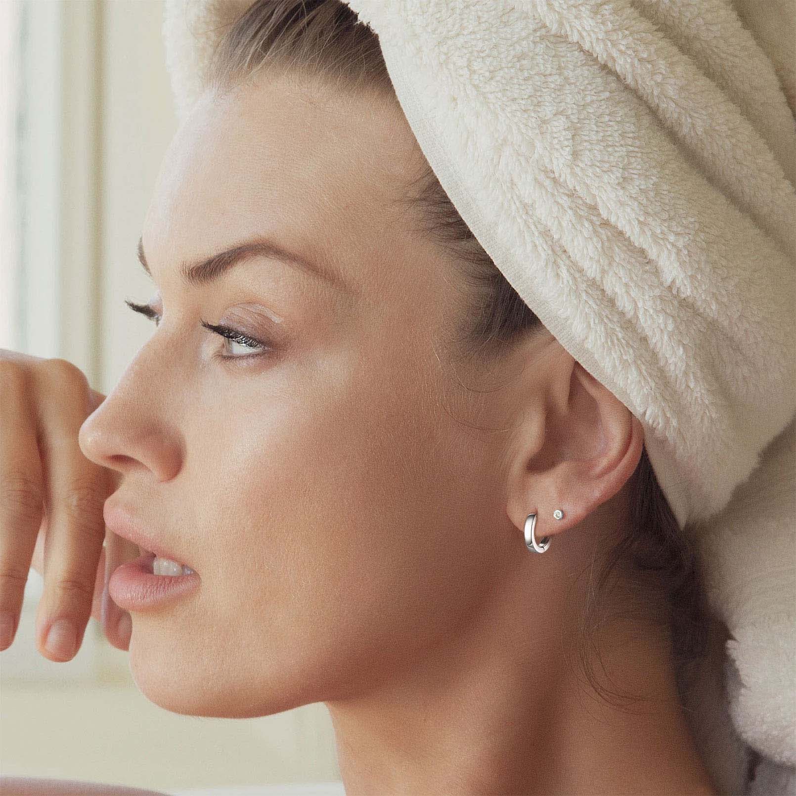 High Polish Stackable Huggie Hoop Earrings for Women, Ladies, Mother, Friends, Couples, girlfriend