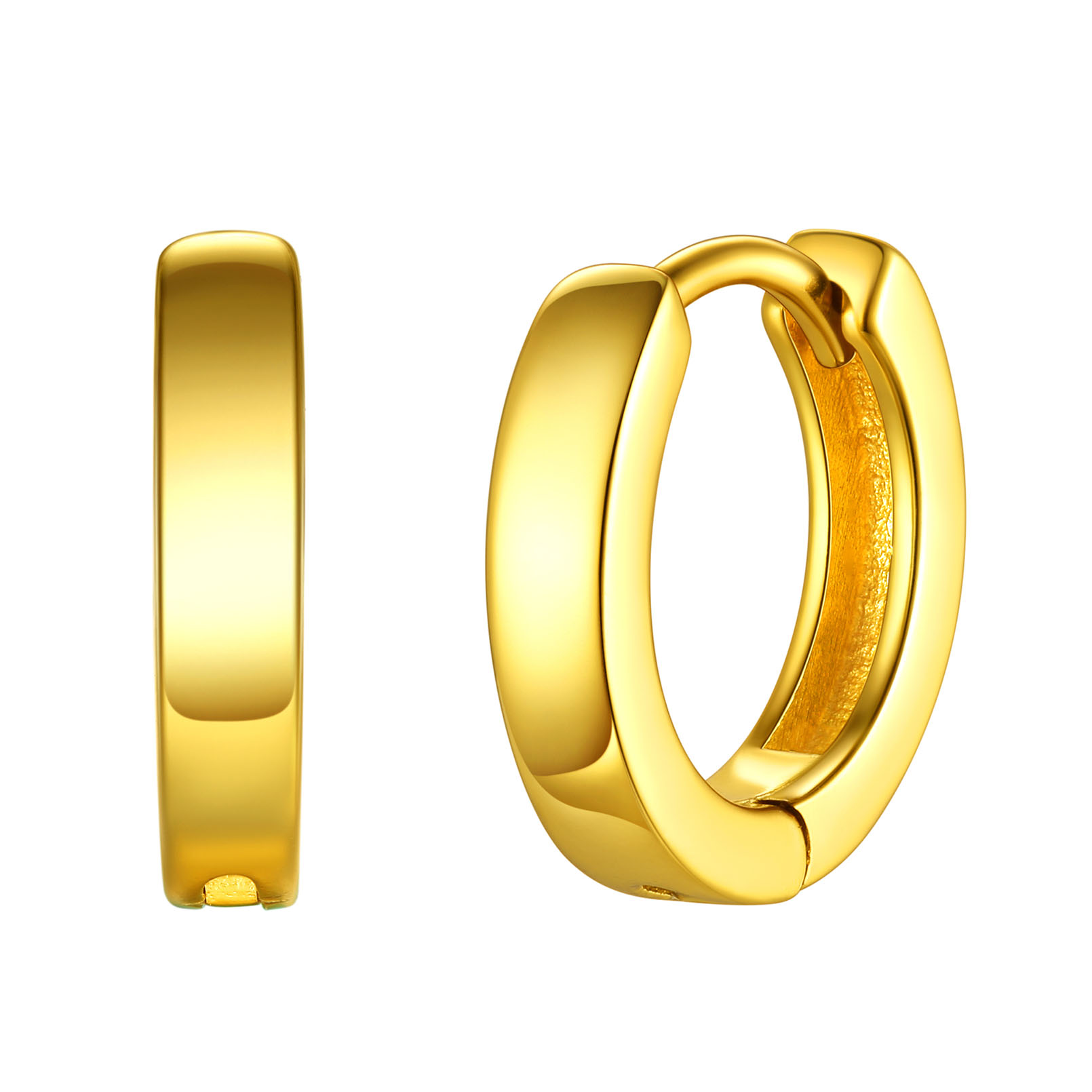 High Polish Stackable Huggie Hoop Earrings