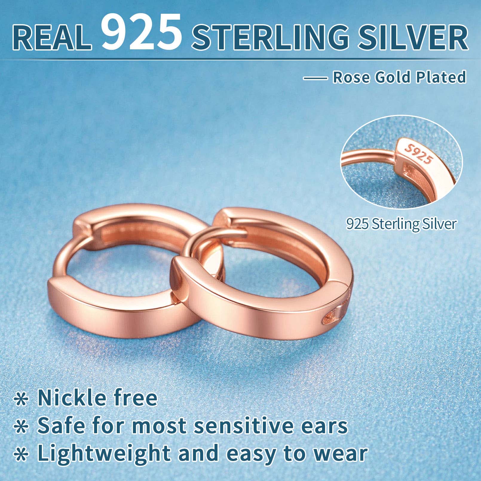 ChicSilver Sterling Silver High Polish Stackable Huggie Hoop Earrings