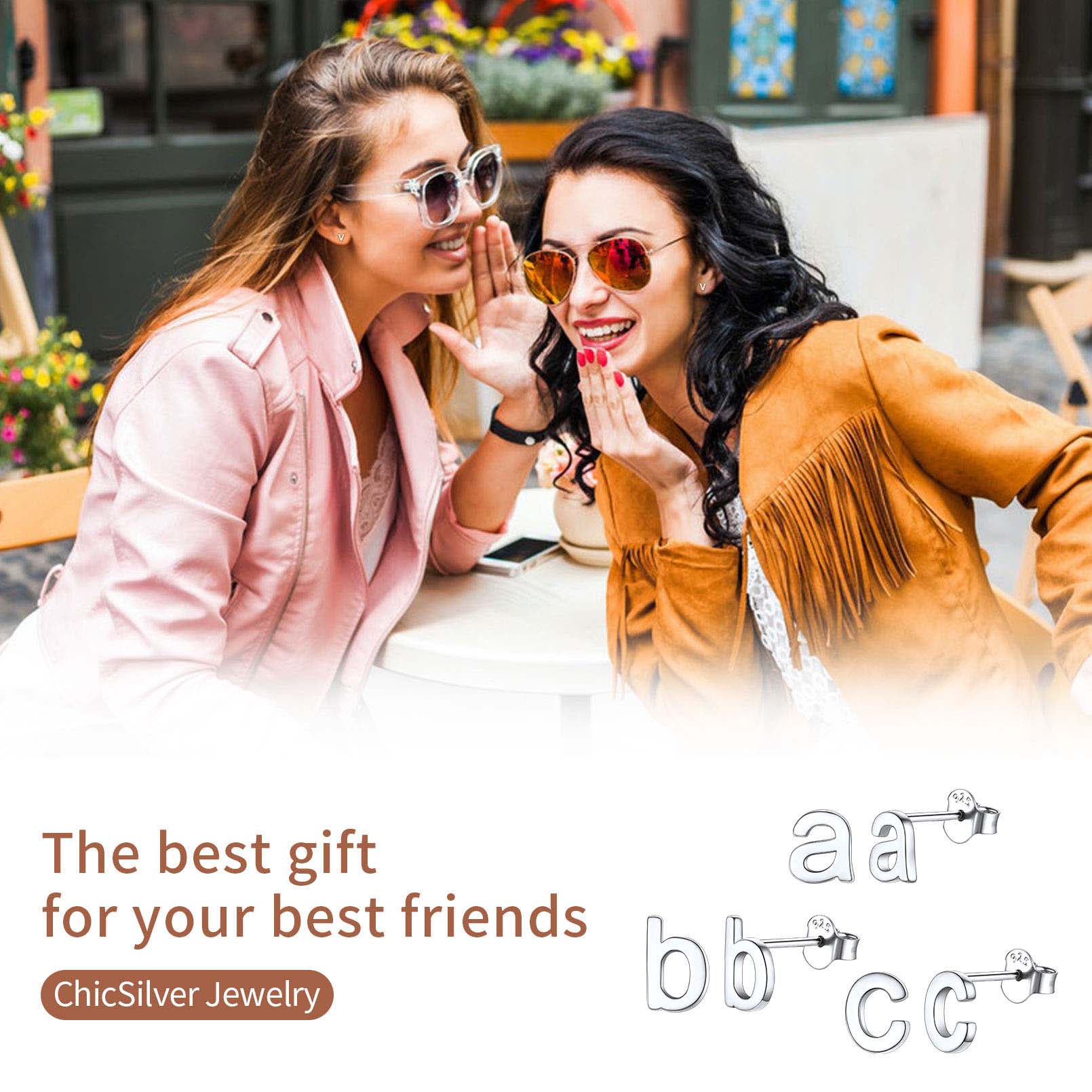 Lowercase Letter A-Z Initial Stud Earrings 