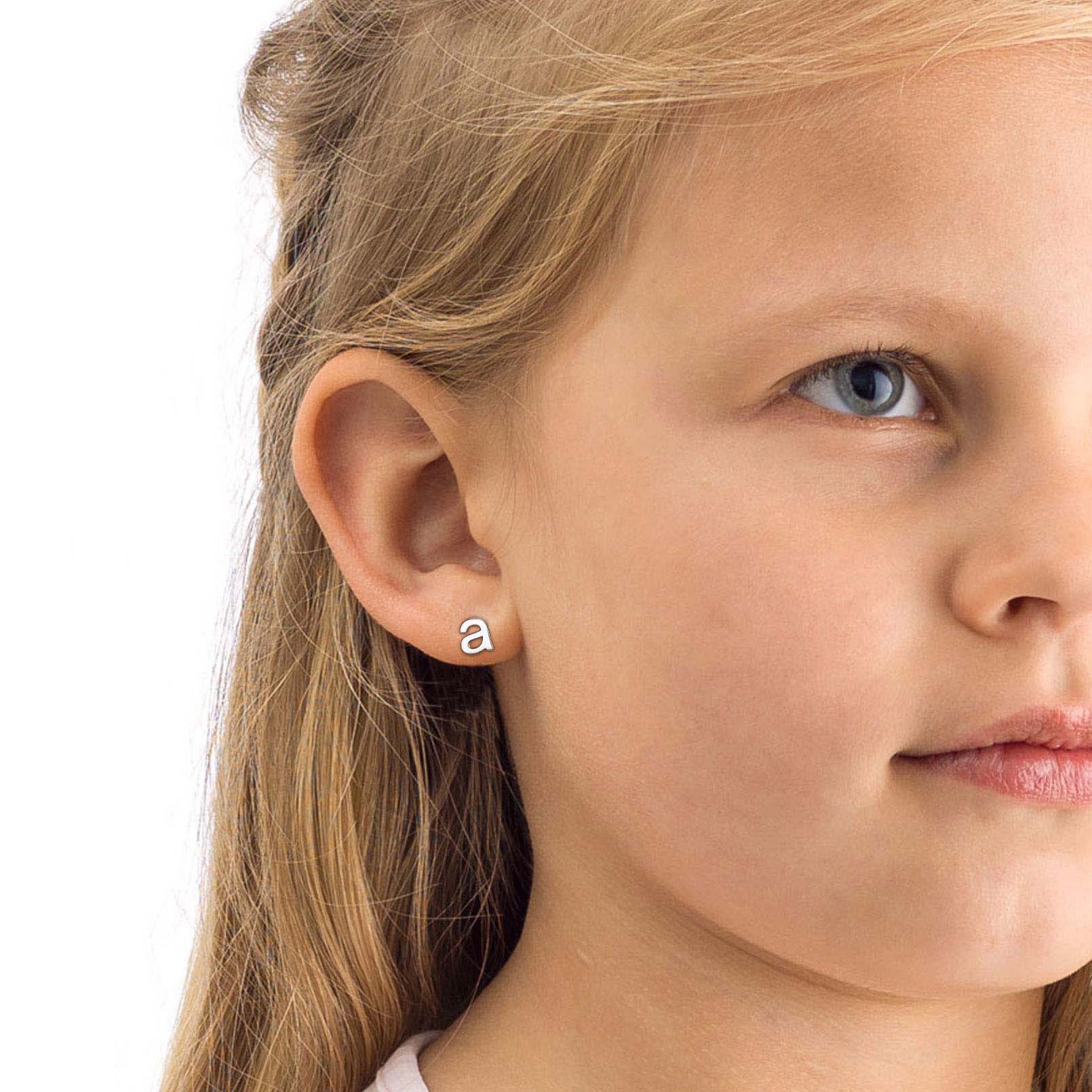 Lowercase Letter A-Z Initial Stud Earrings 
