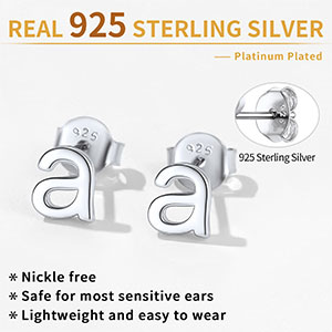 Lowercase Letter A-Z Initial Stud Earrings 