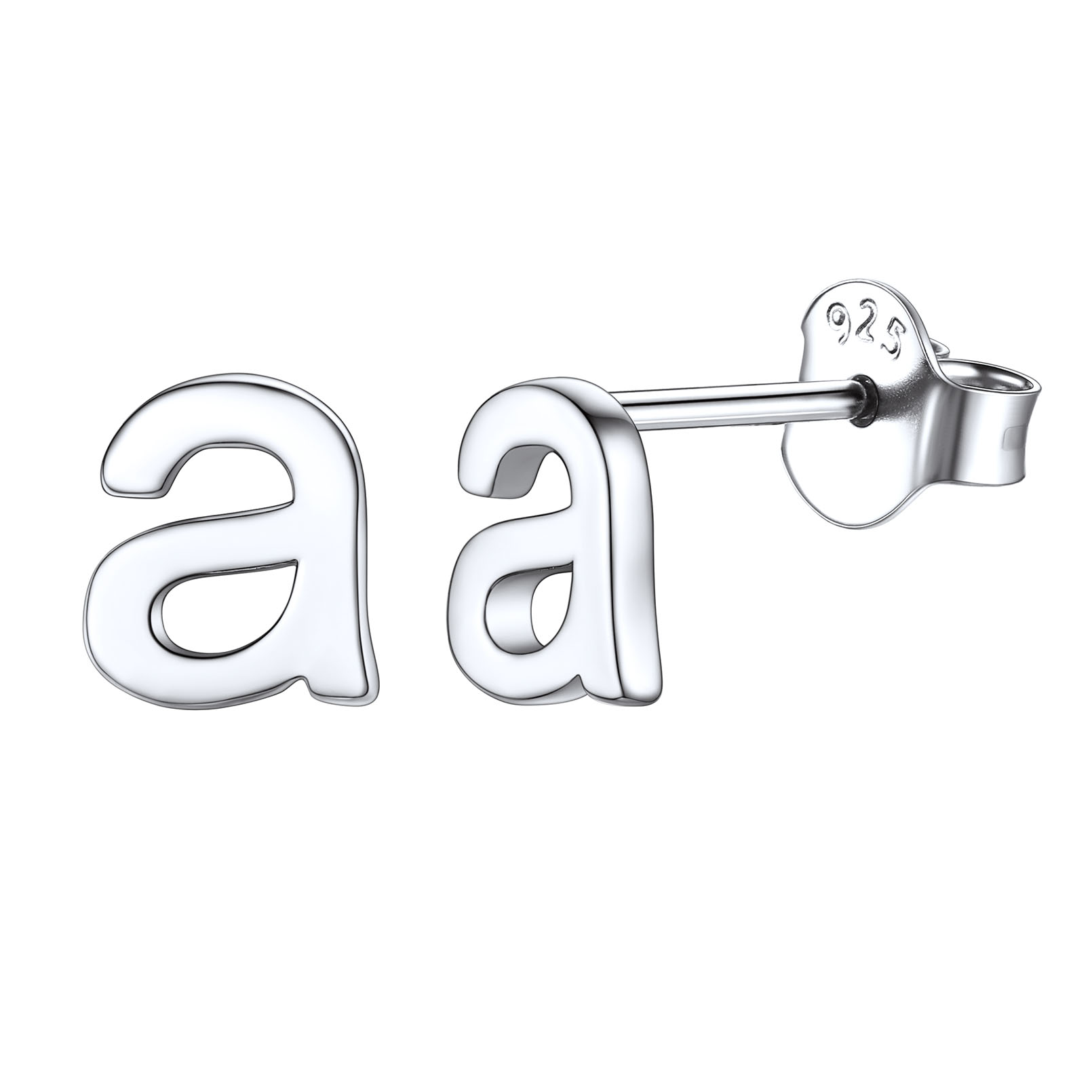 Lowercase Letter A-Z Initial Stud Earrings 