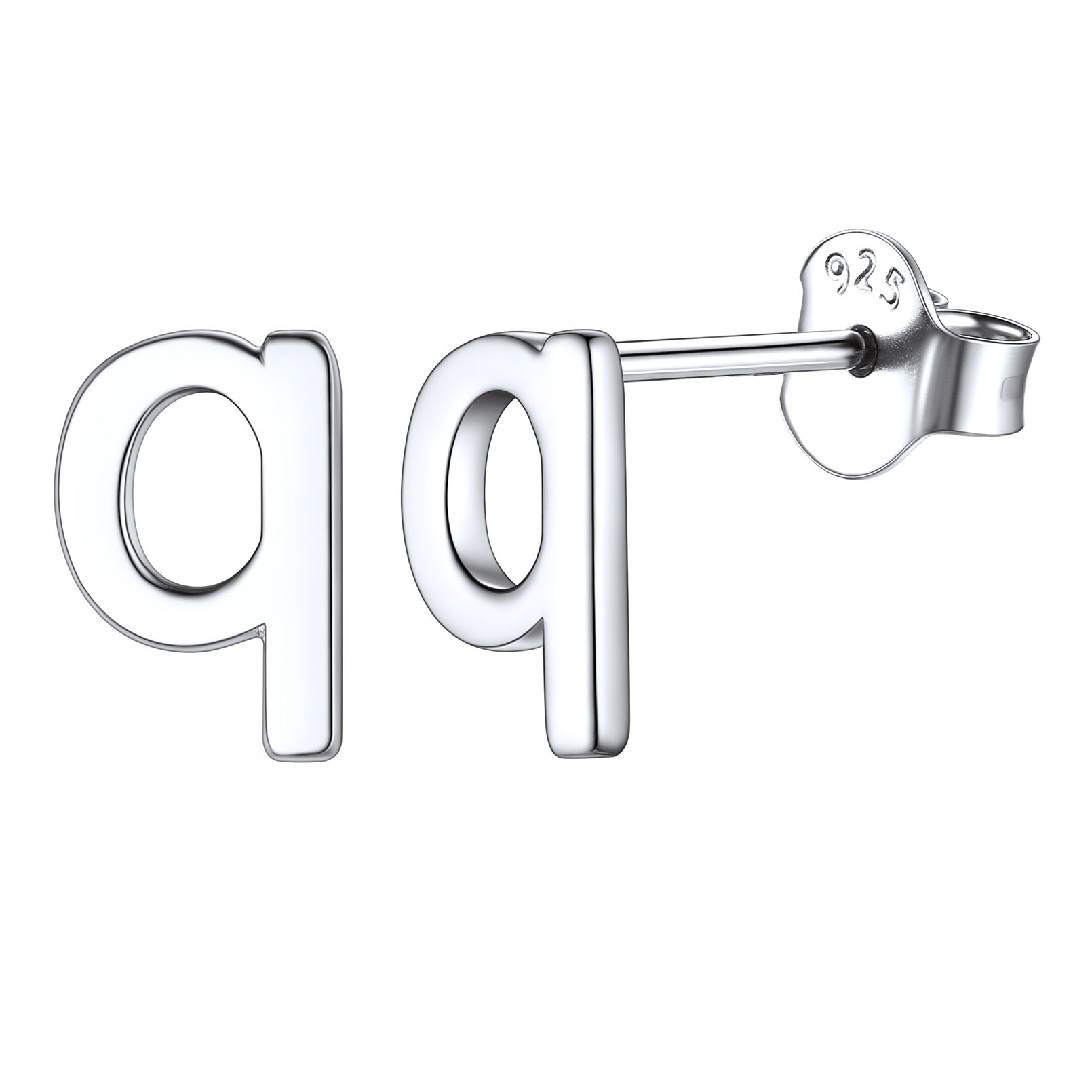 Lowercase Letter A-Z Initial Stud Earrings 