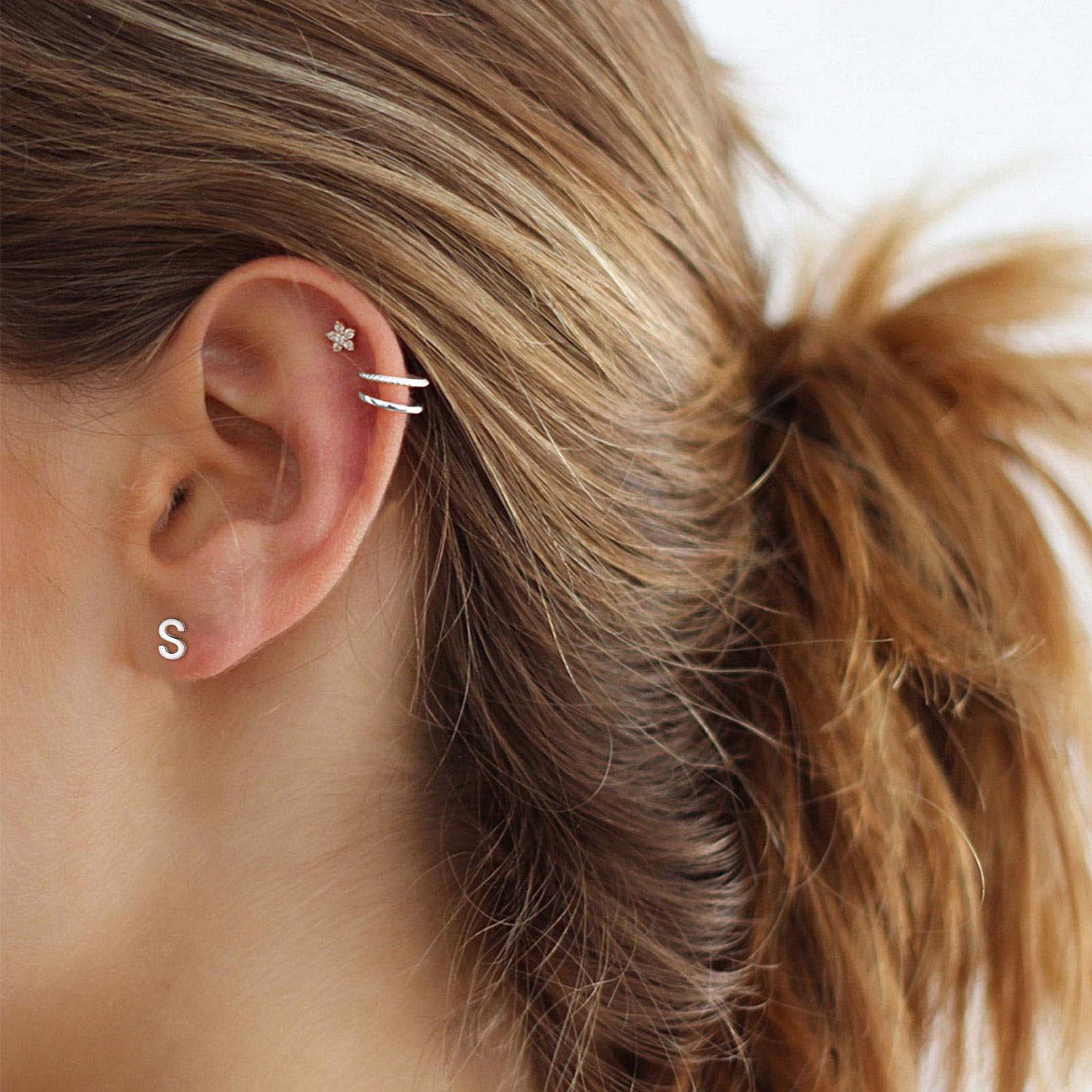 Lowercase Letter A-Z Initial Stud Earrings 