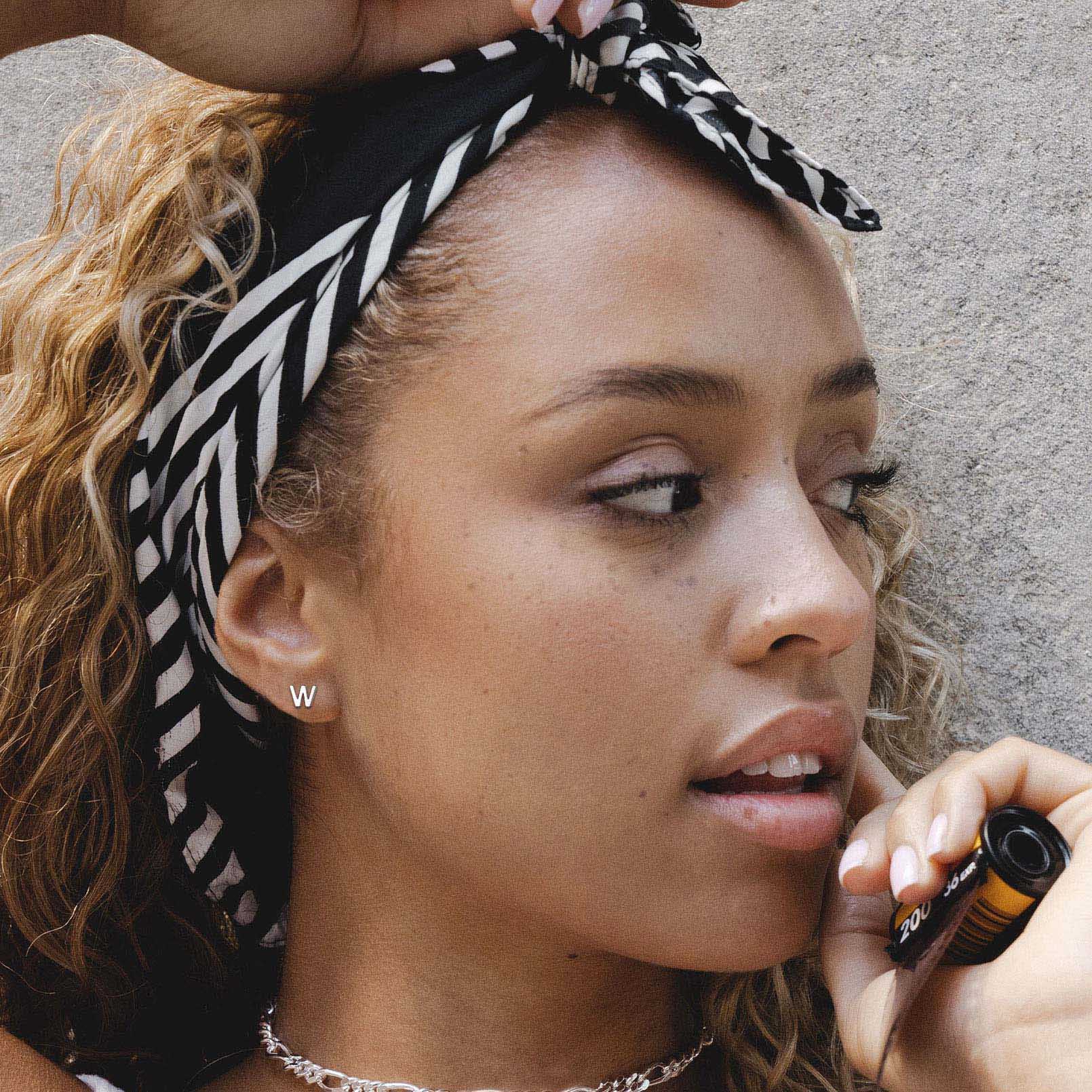 Lowercase Letter A-Z Initial Stud Earrings 