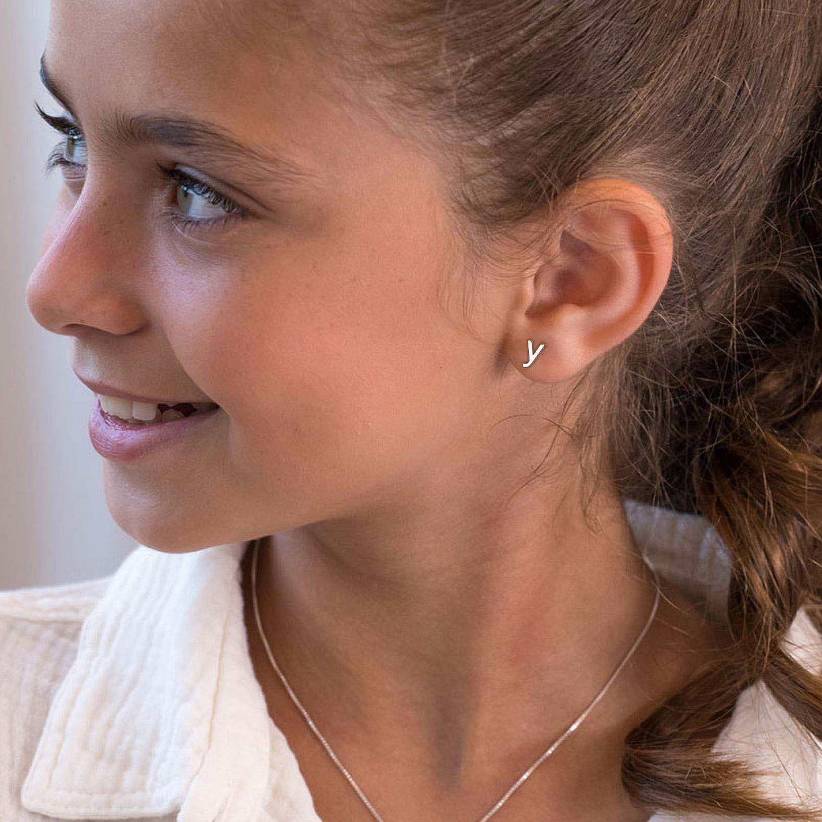 Lowercase Letter A-Z Initial Stud Earrings 