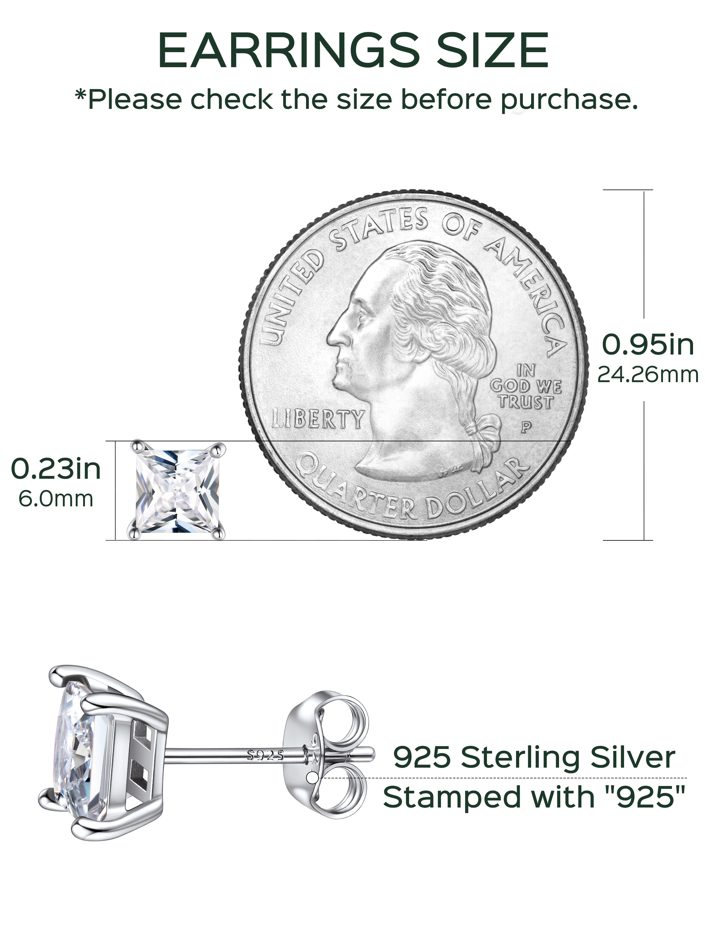 Princess Cut Birthstone Halo Stud Earrings for women, april birthstone, Diamond Jewelry, Aries Birthstone, Taurus Birthstone, birthstone Earrings, gift idea