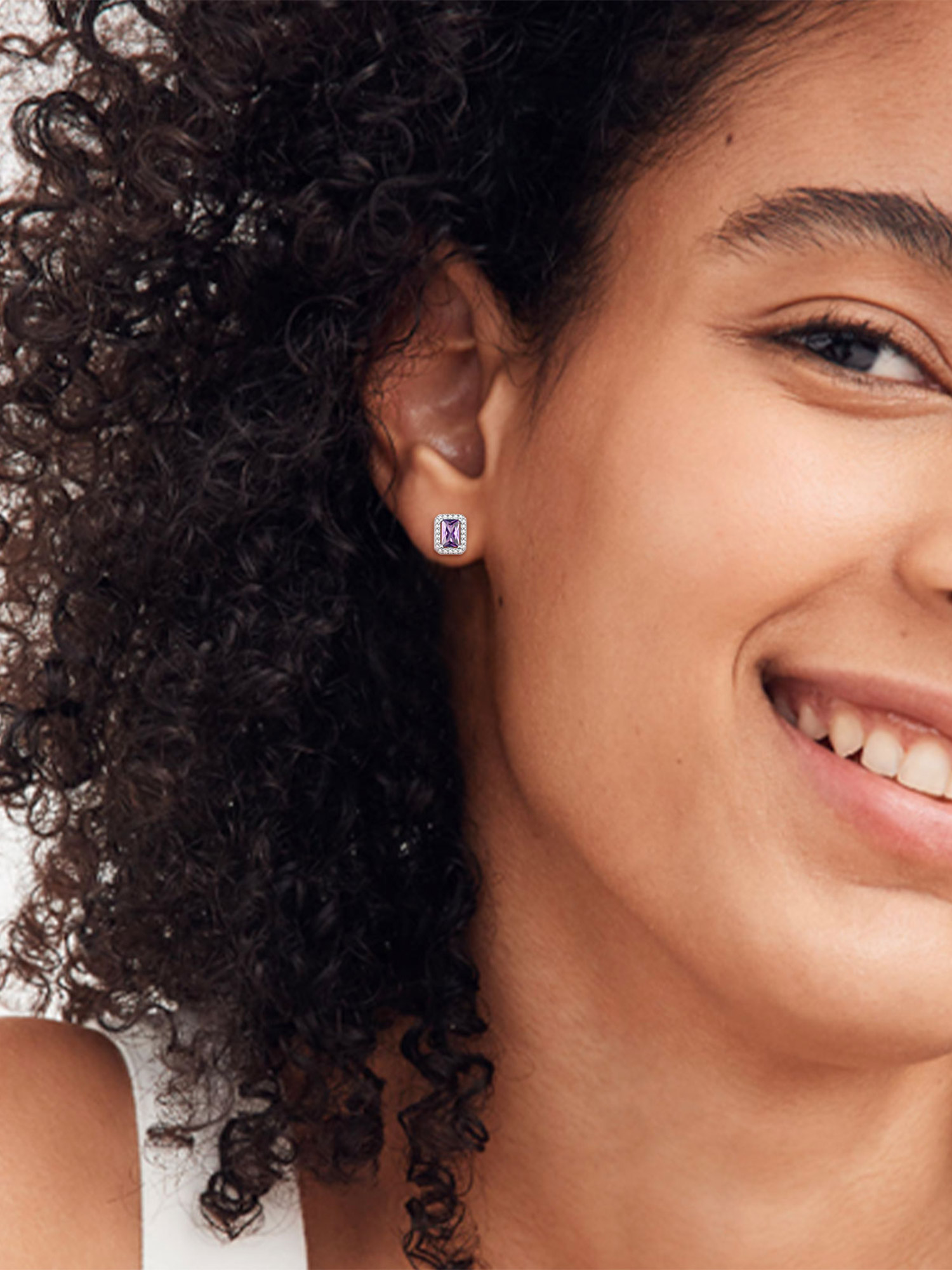 Square Birthstone Halo Stud Earrings for Women, june birthstone, Alexandrite Jewelry, Gemini Birthstone, Cancer Birthstone, birthstone jewelry, gift idea