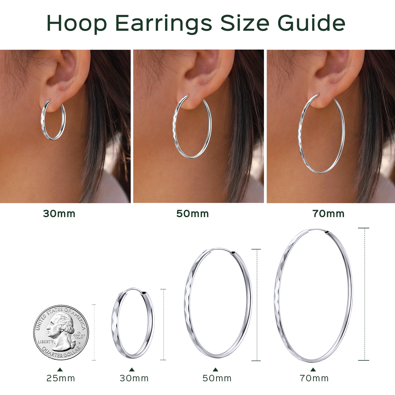 Plated Lightweight Round Circle Endless Hoops Earrings 
