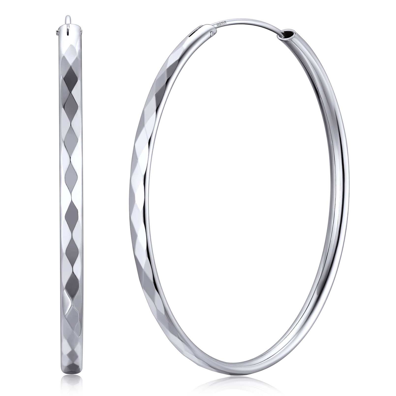 Plated Lightweight Round Circle Endless Hoops Earrings 