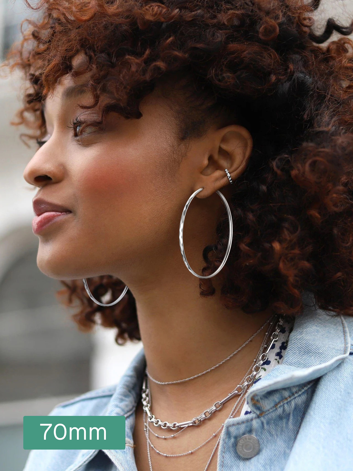 Plated Lightweight Round Circle Endless Hoops Earrings 