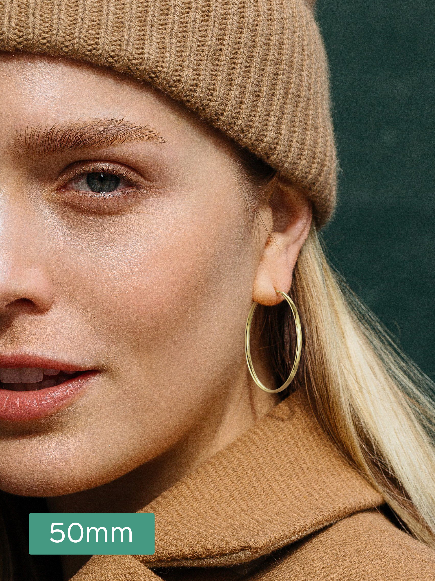 Plated Lightweight Round Circle Endless Hoops Earrings 