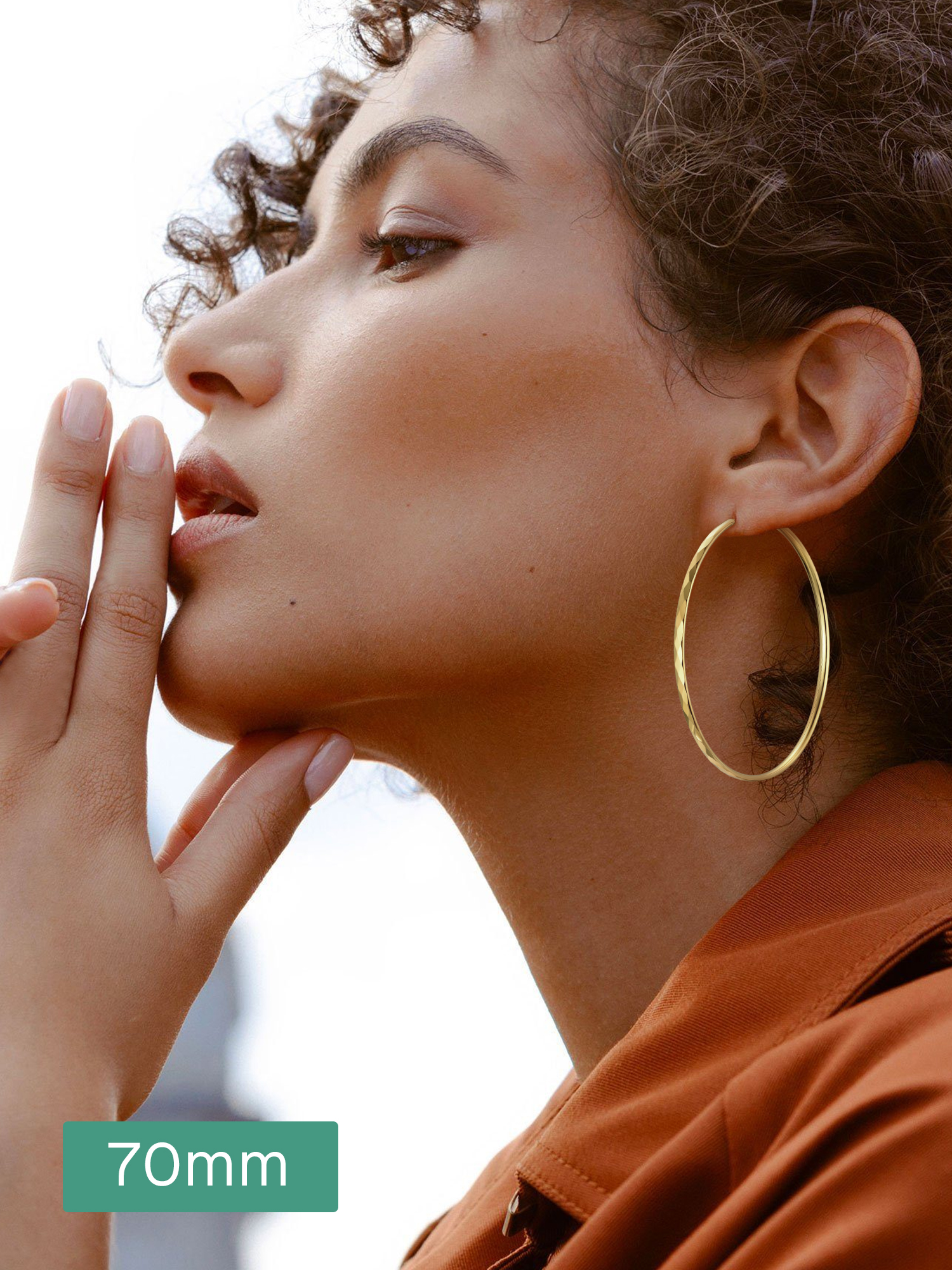 Plated Lightweight Round Circle Endless Hoops Earrings 