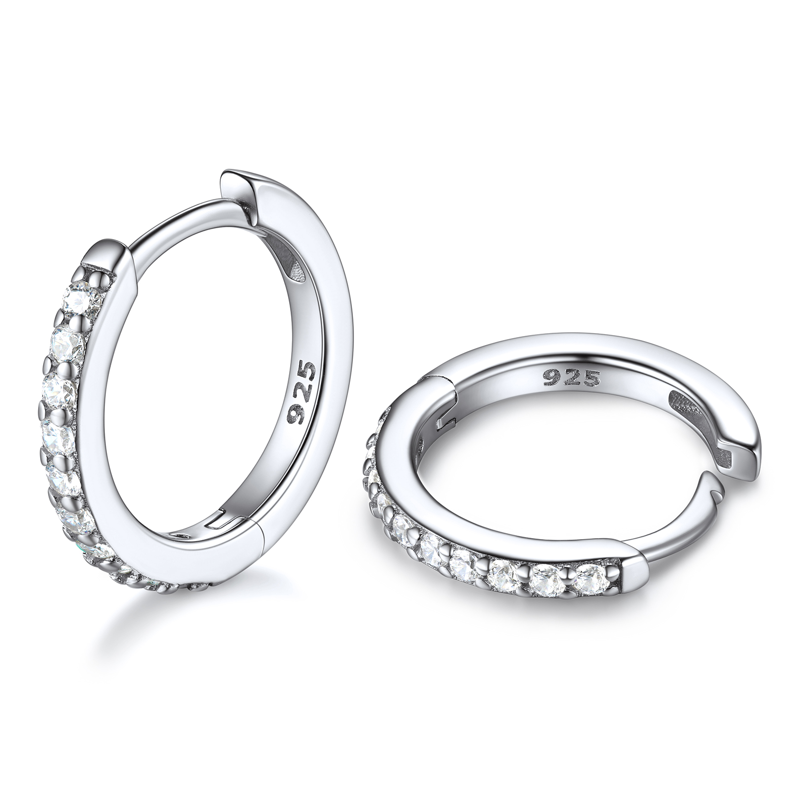 10mm Cubic Zirconia Huggie Hoop Earring