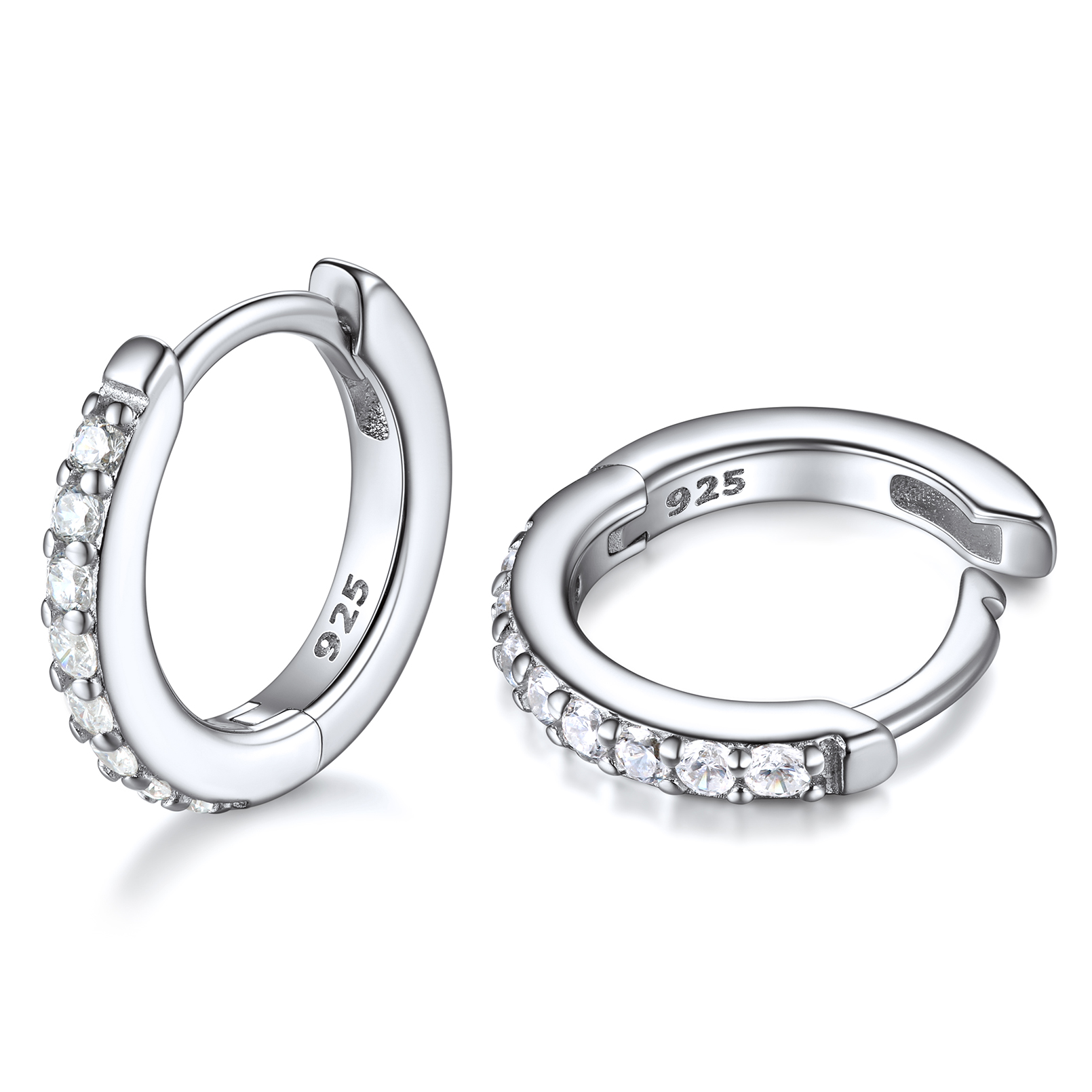 8mm Cubic Zirconia Huggie Hoop Earring