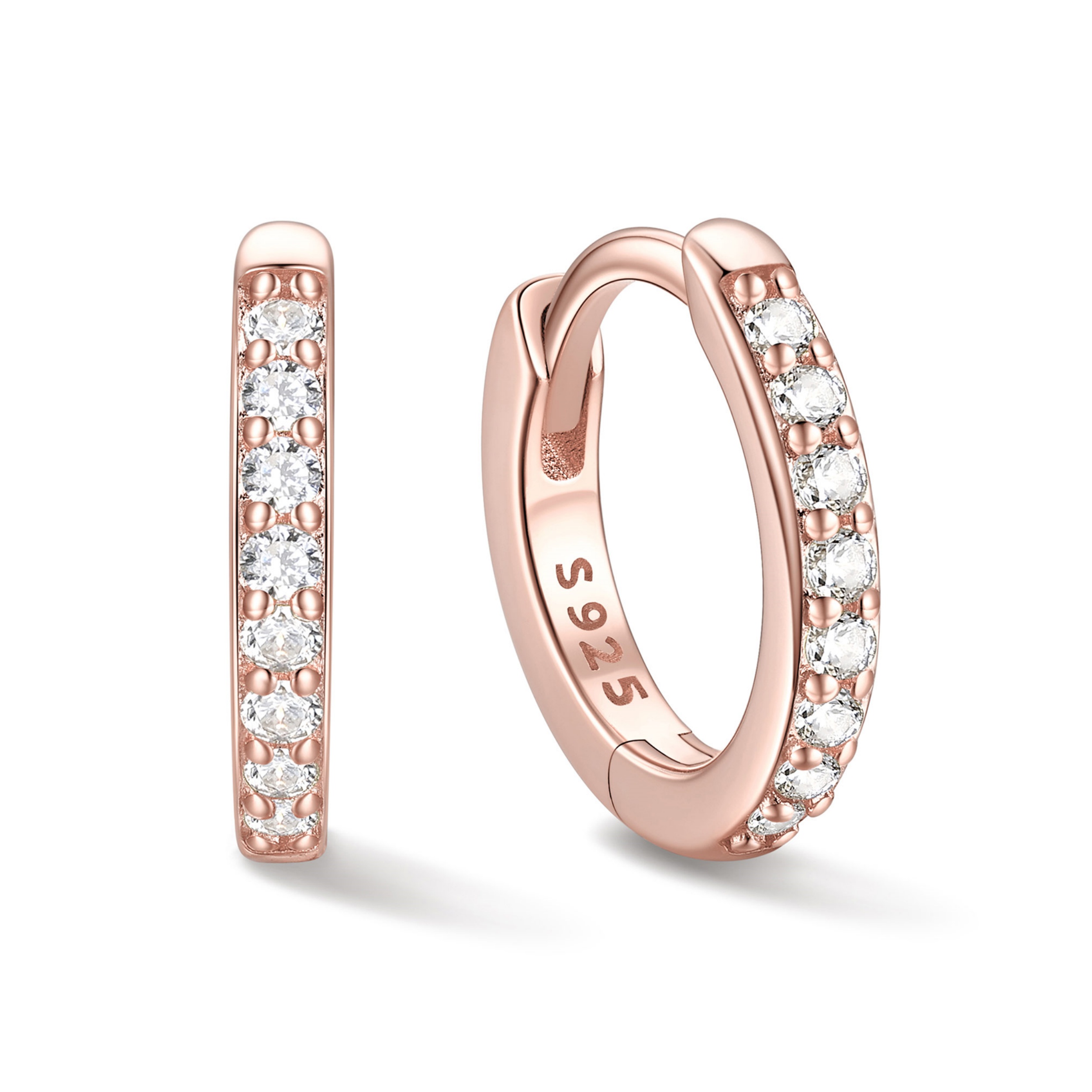 Cubic Zirconia Huggie Hoop Earring