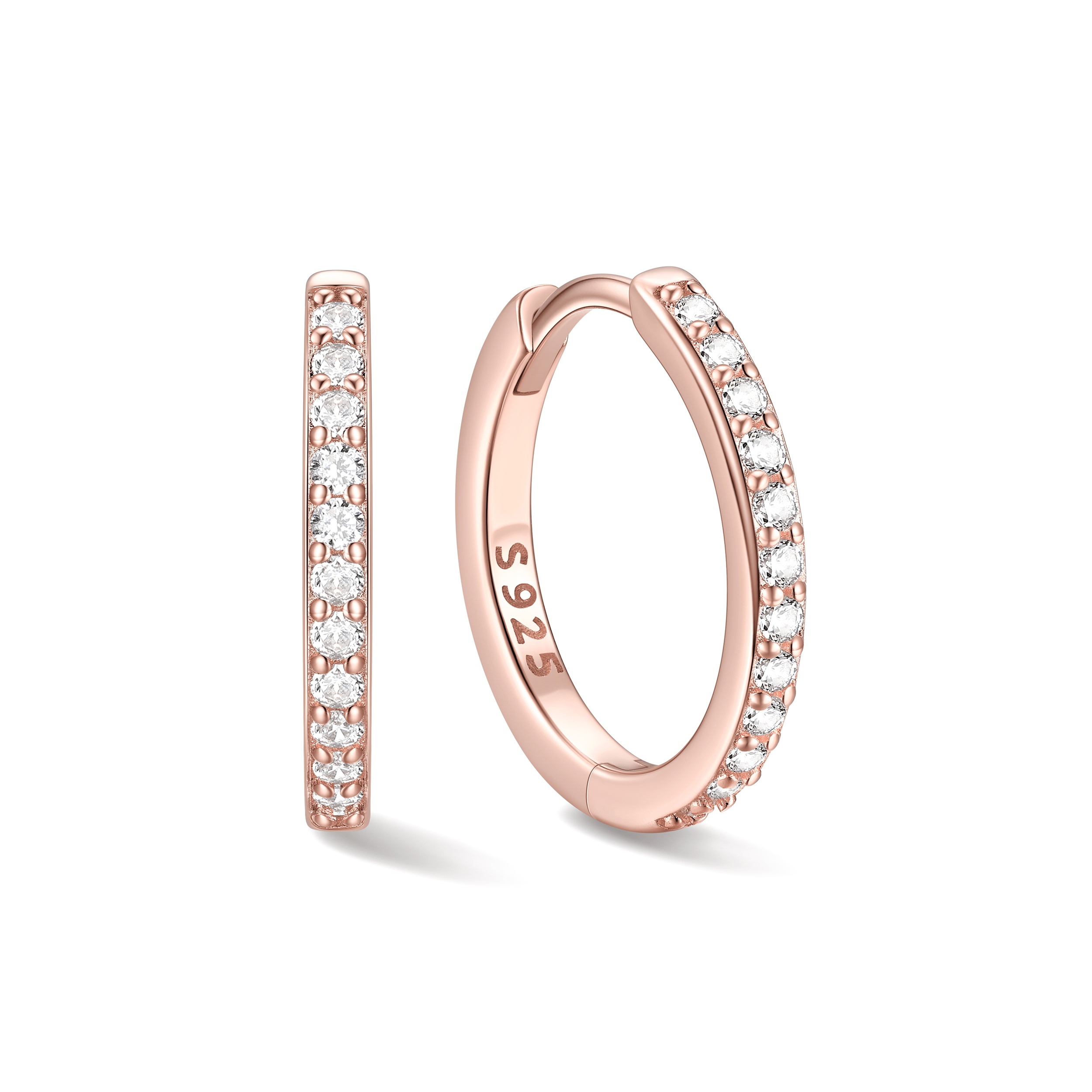 Cubic Zirconia Huggie Hoop Earring