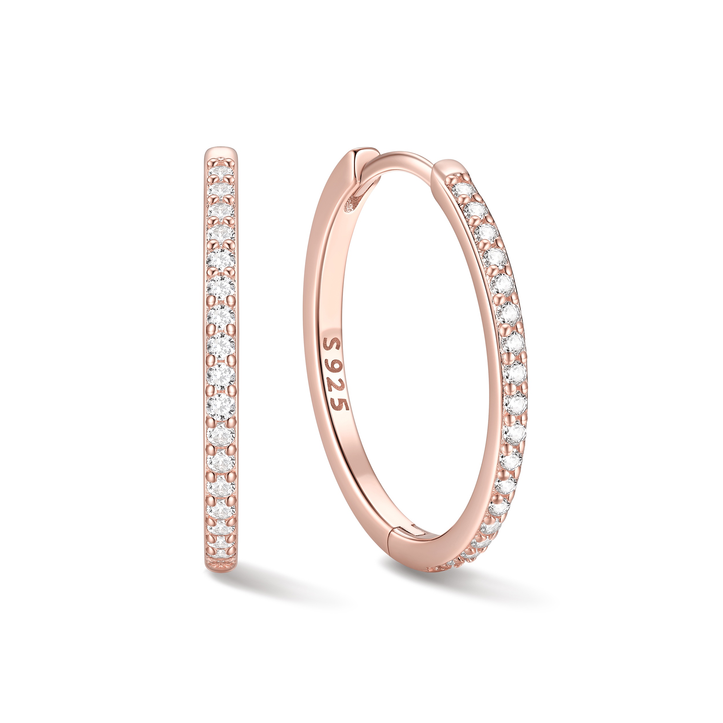 Cubic Zirconia Huggie Hoop Earring