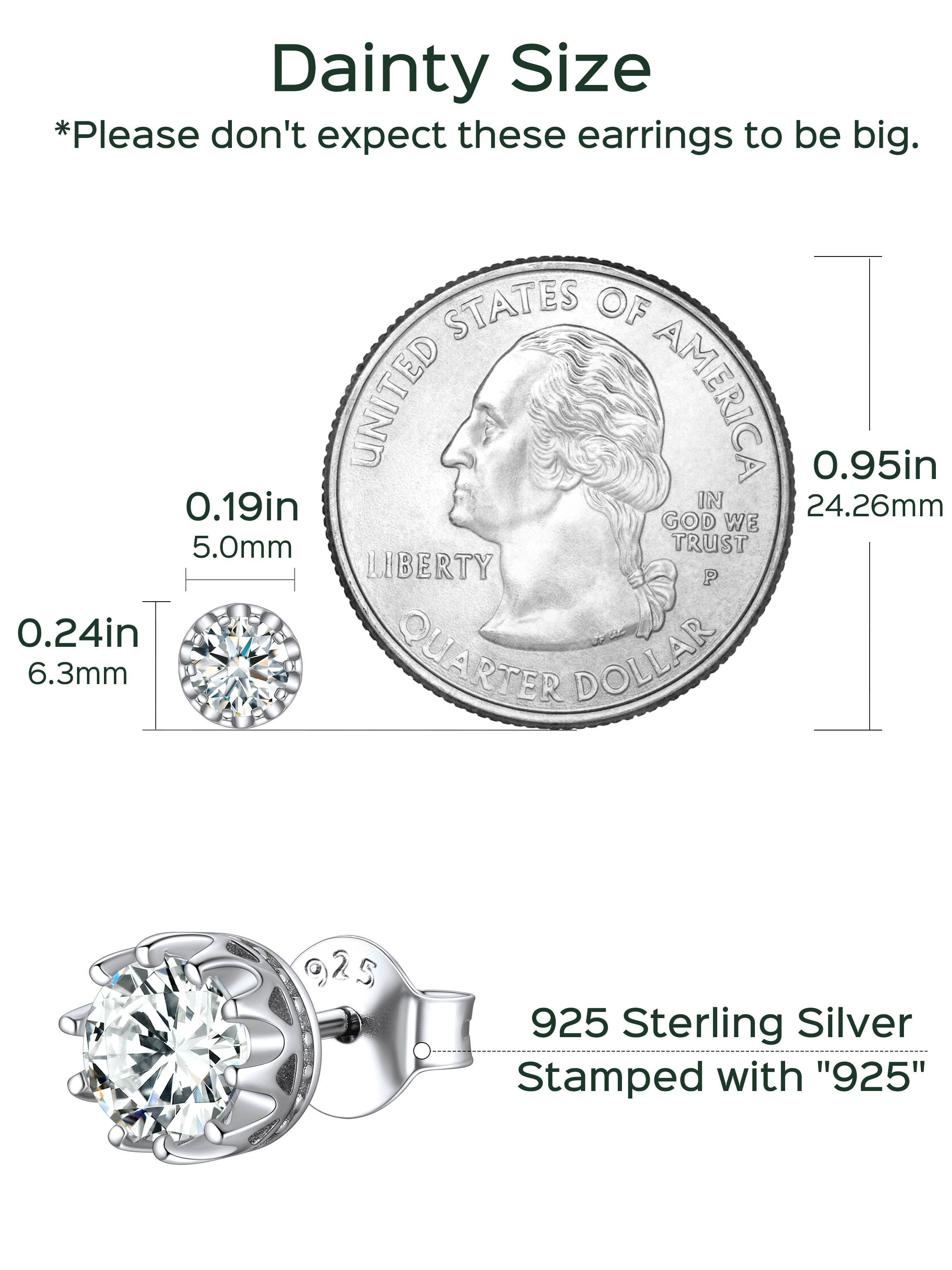 Solitaire Round Brilliant Birthstone Stud Earrings for her, april birthstone, Diamond Jewelry, Aries Birthstone, Taurus Birthstone, Birthstone Earrings, gift idea