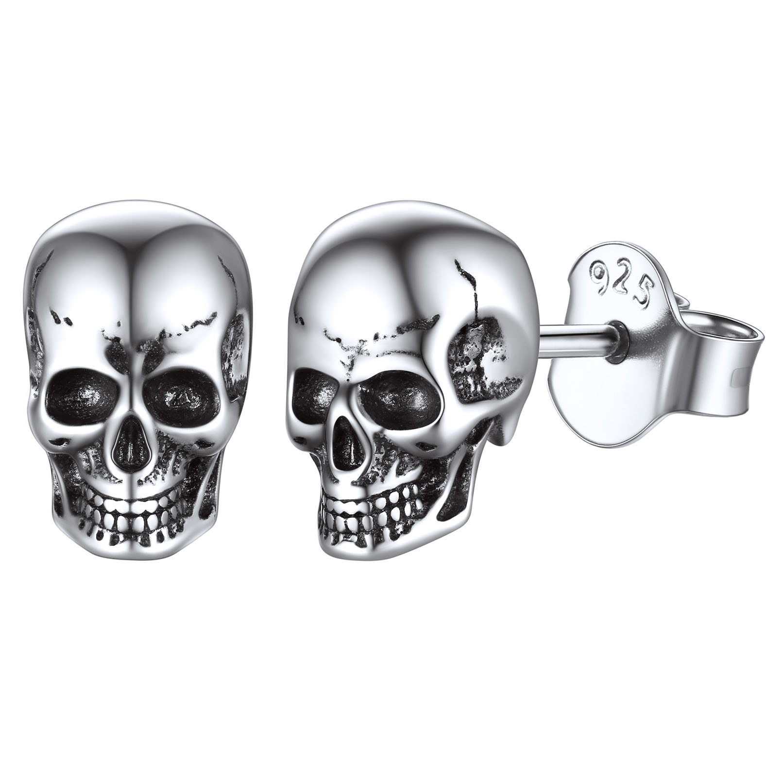 Gothic Skull Head Stud Earrings