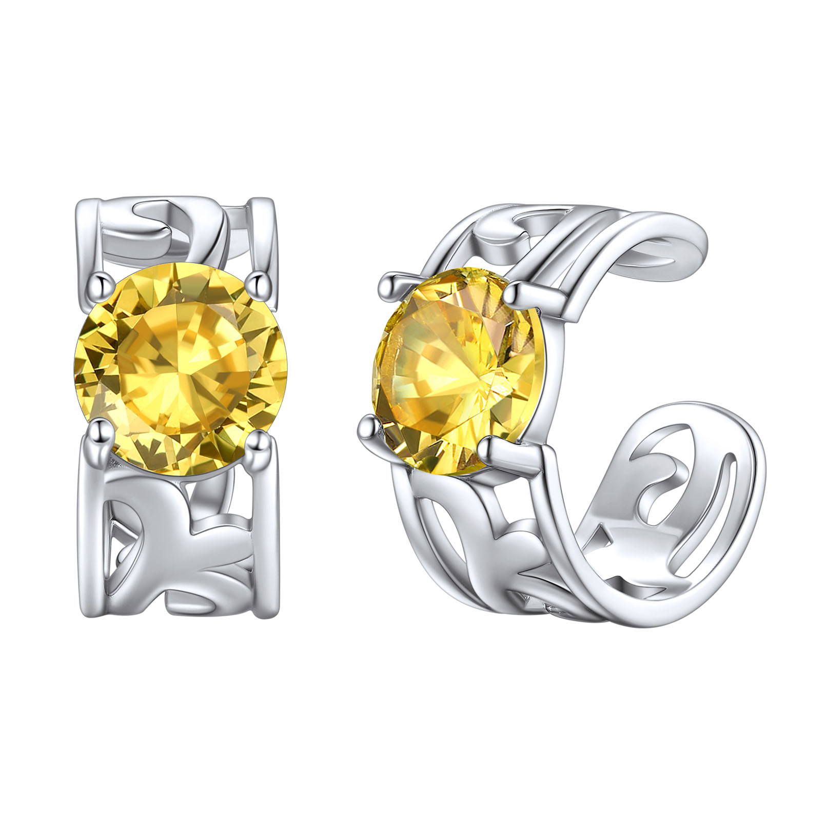 Sparkle Celtic Cuff Earrings with Birthstone