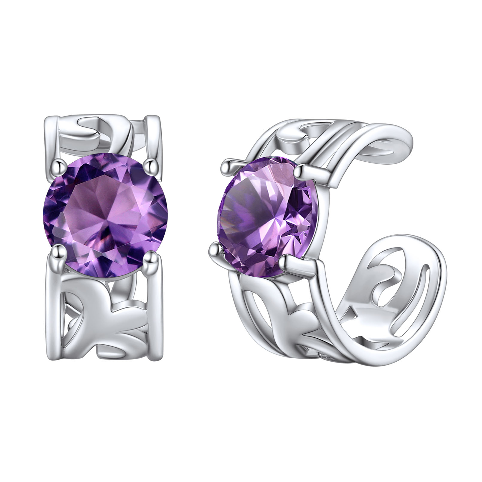 Sparkle Celtic Cuff Earrings with Birthstone