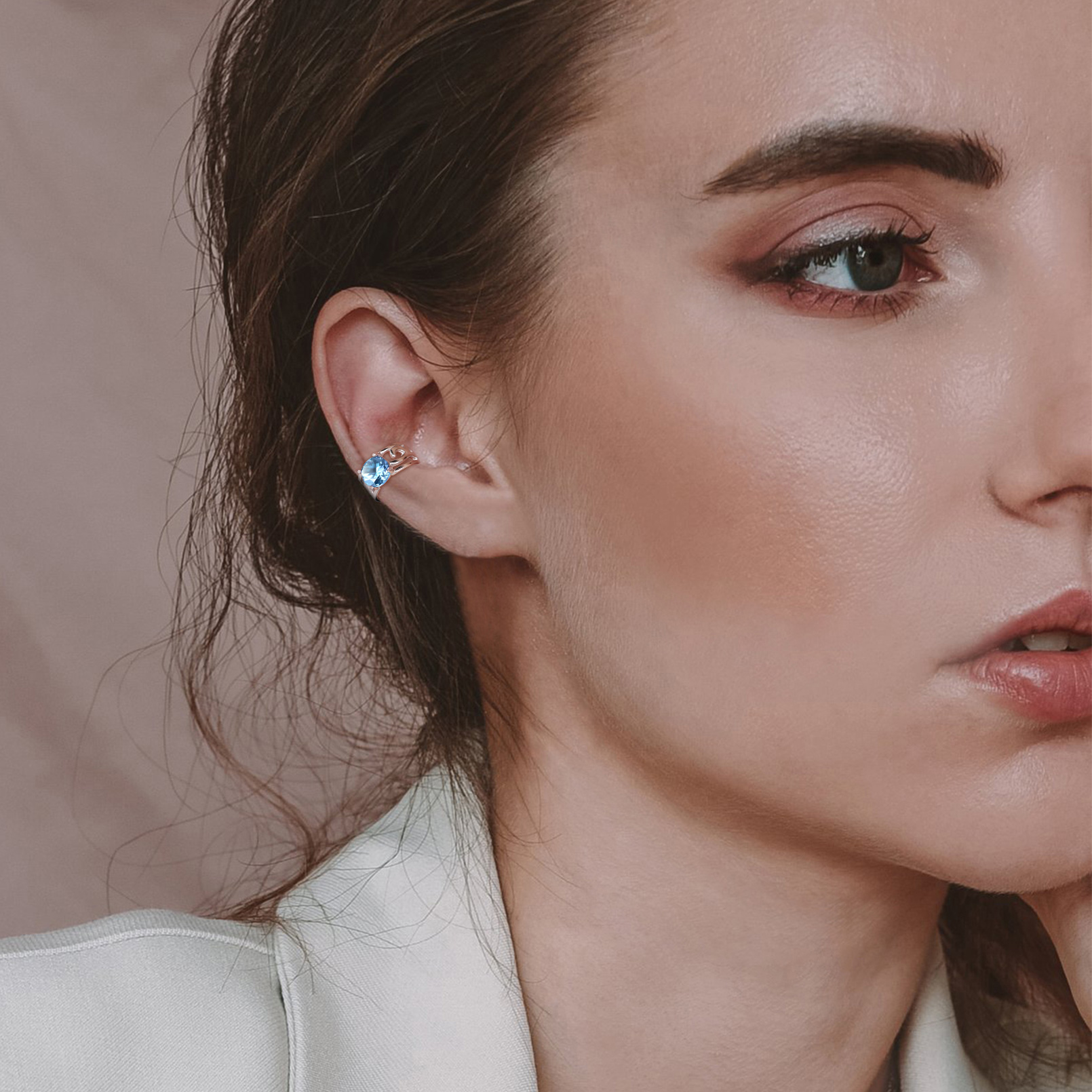 Sparkle Celtic Cuff Earrings with Birthstone for Women, Ladies, Mother, Friends, girlfriend