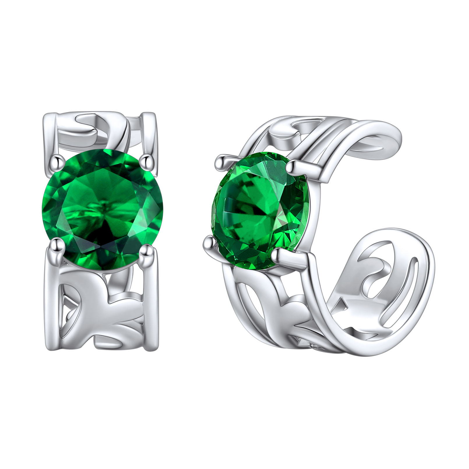 Sparkle Celtic Cuff Earrings with Birthstone