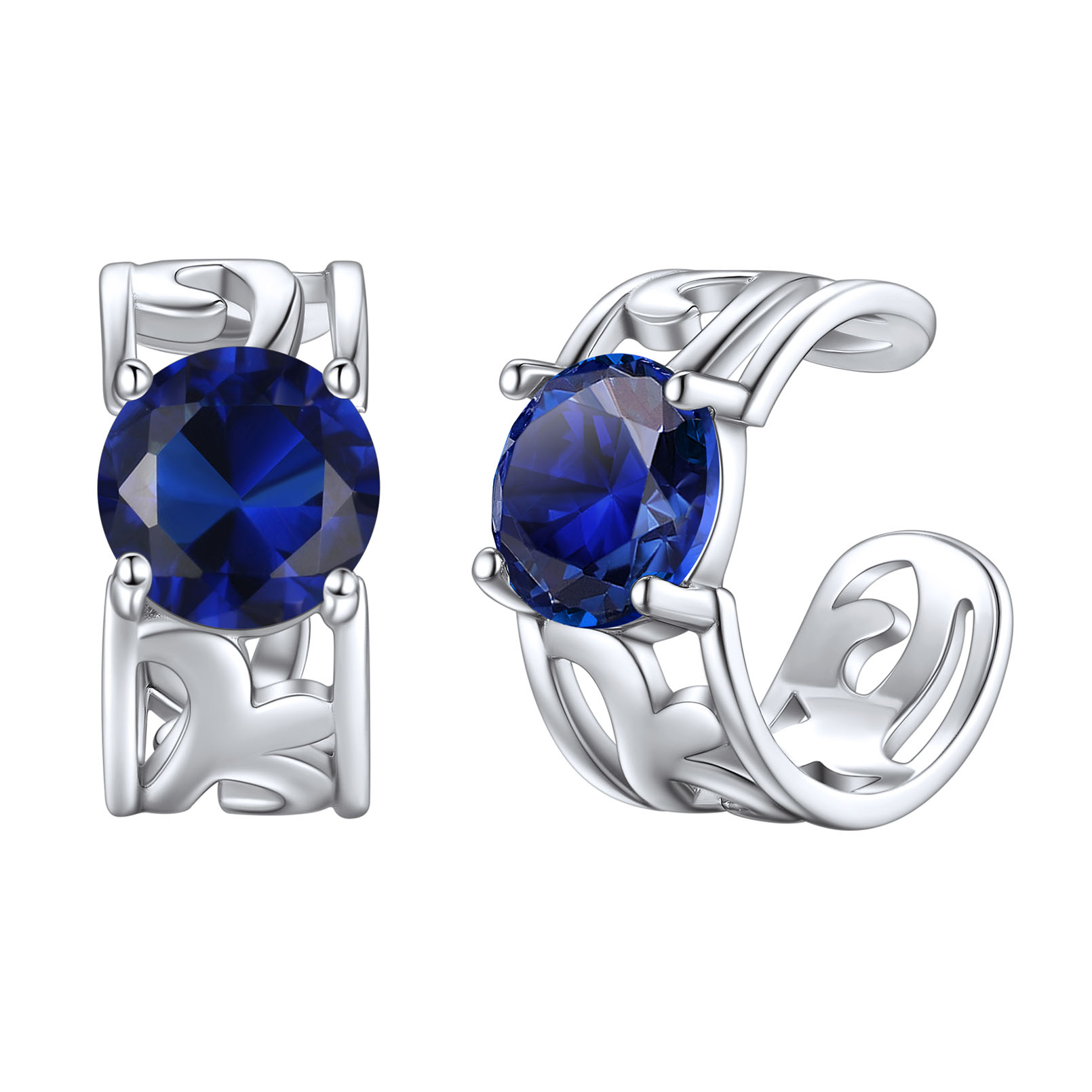 Sparkle Celtic Cuff Earrings with Birthstone