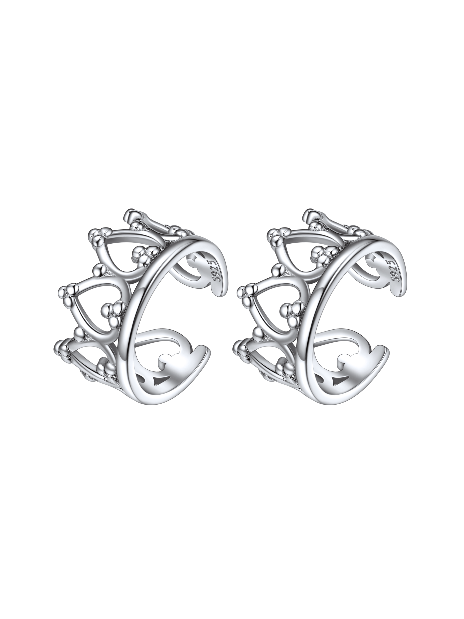 Crown Non Piercing Clip on Cartilage Cuff Earrings 