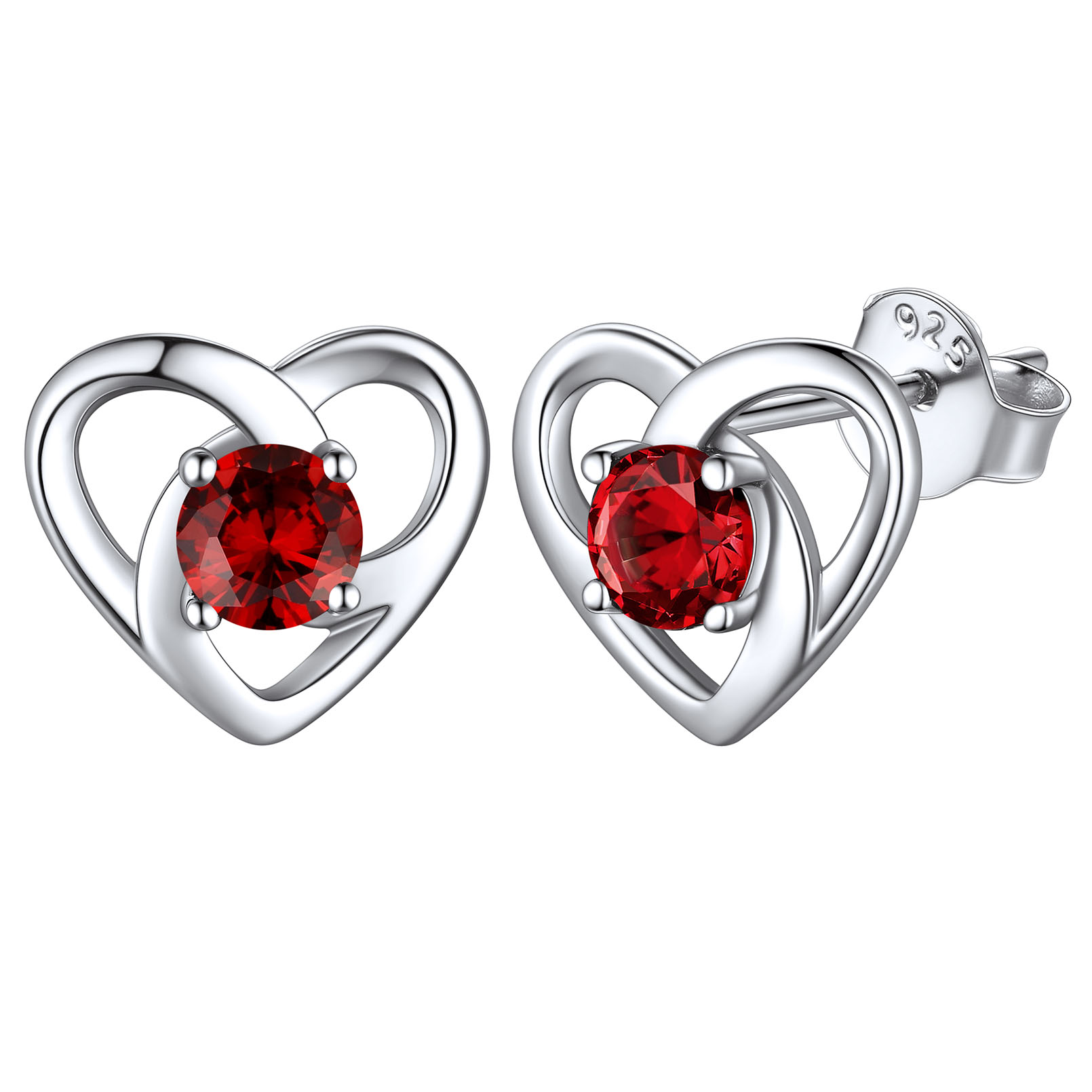 Celtic Knot Heart with Birthstone Earrings women