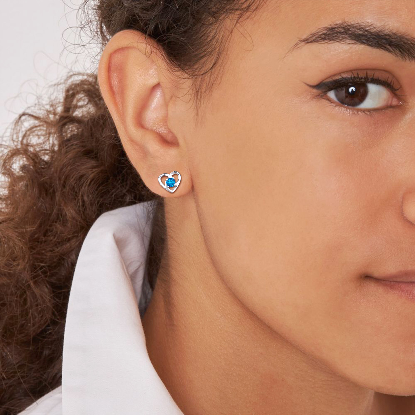 Celtic Knot Heart with December Birthstone Earrings for women